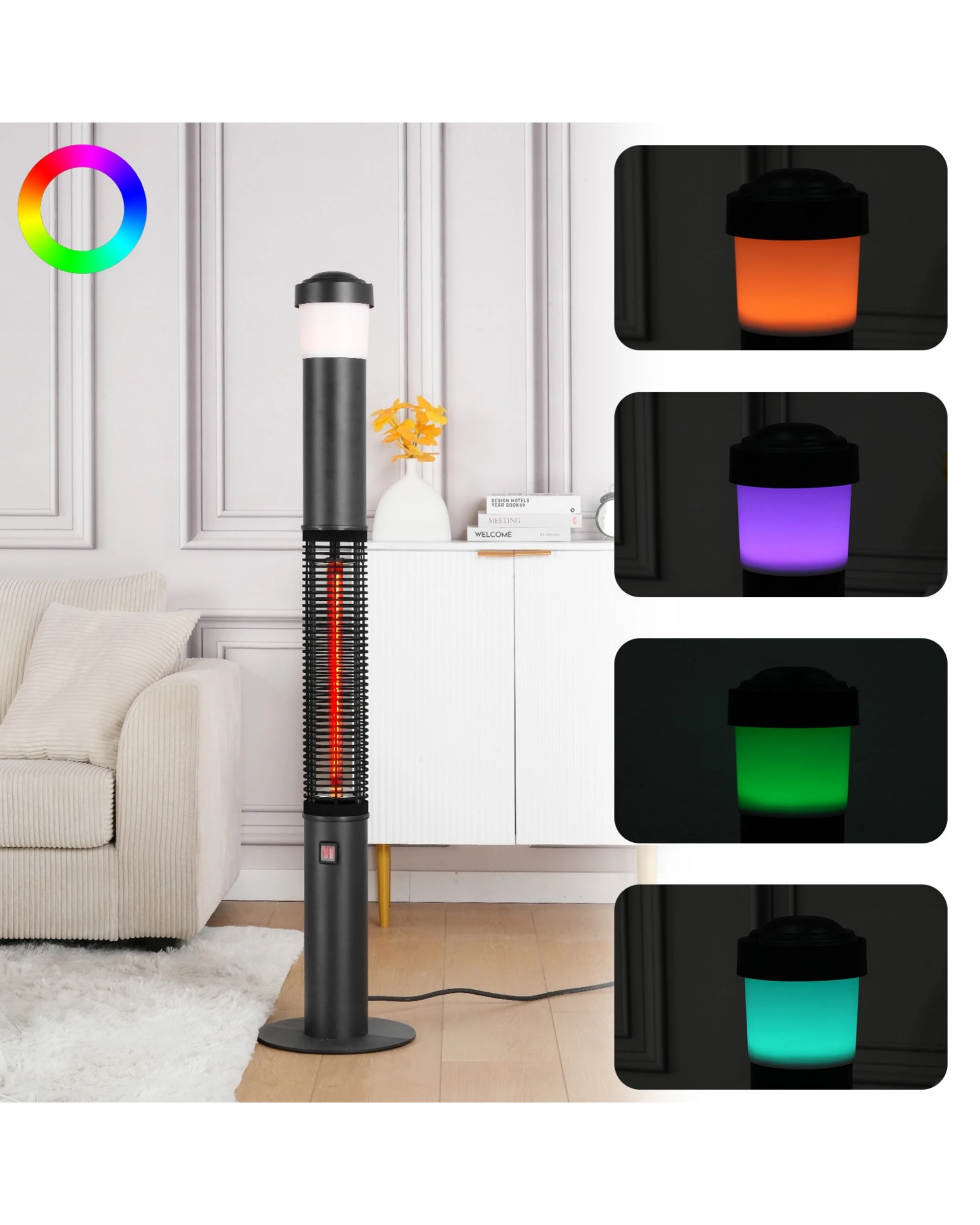 2 Advwin Infrared Heater with Bluetooth Speaker - Black, 2 of 7