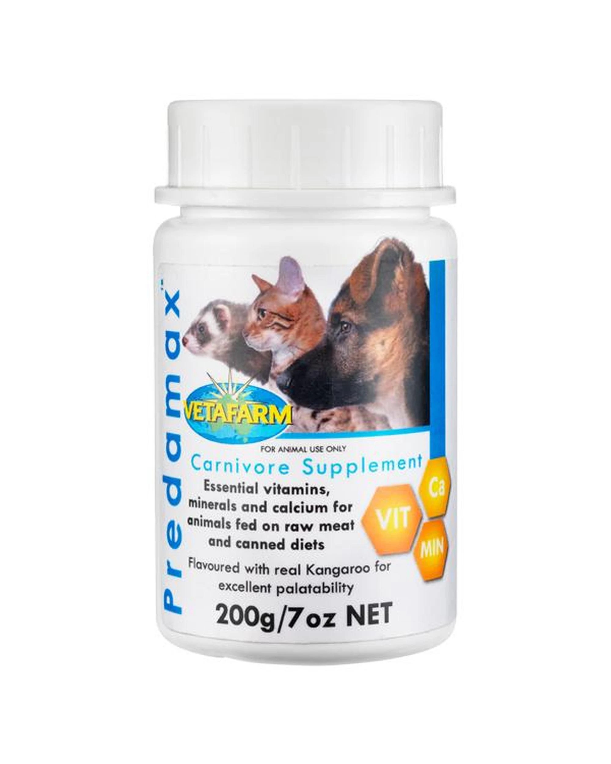 1 Vetafarm Predamax Calcium Vitamin & Mineral Supplement for Dogs & Cats 200g, 1 of 1