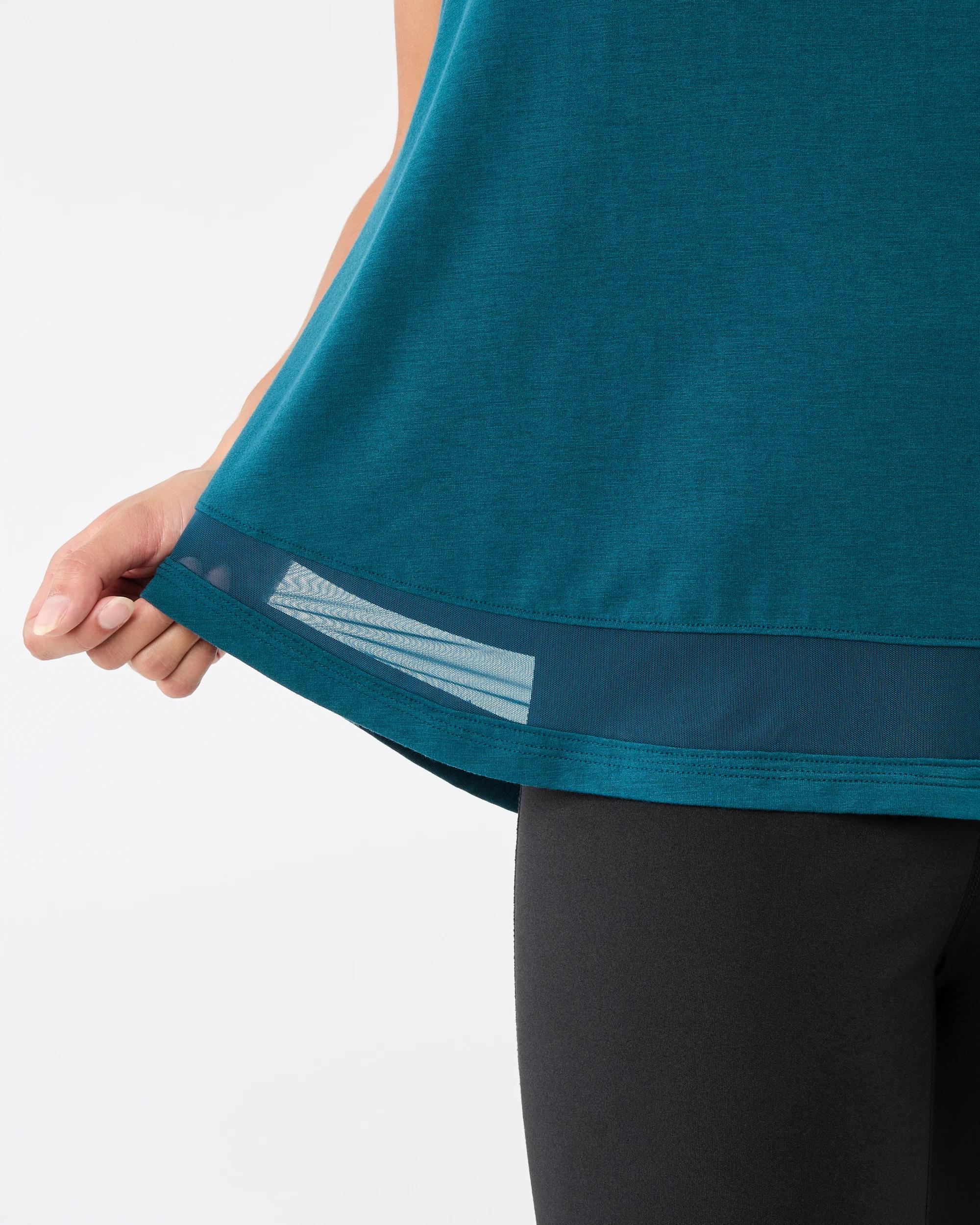 6 Active Womens Sleeveless Mesh Tank Deep Teal, 6 of 7