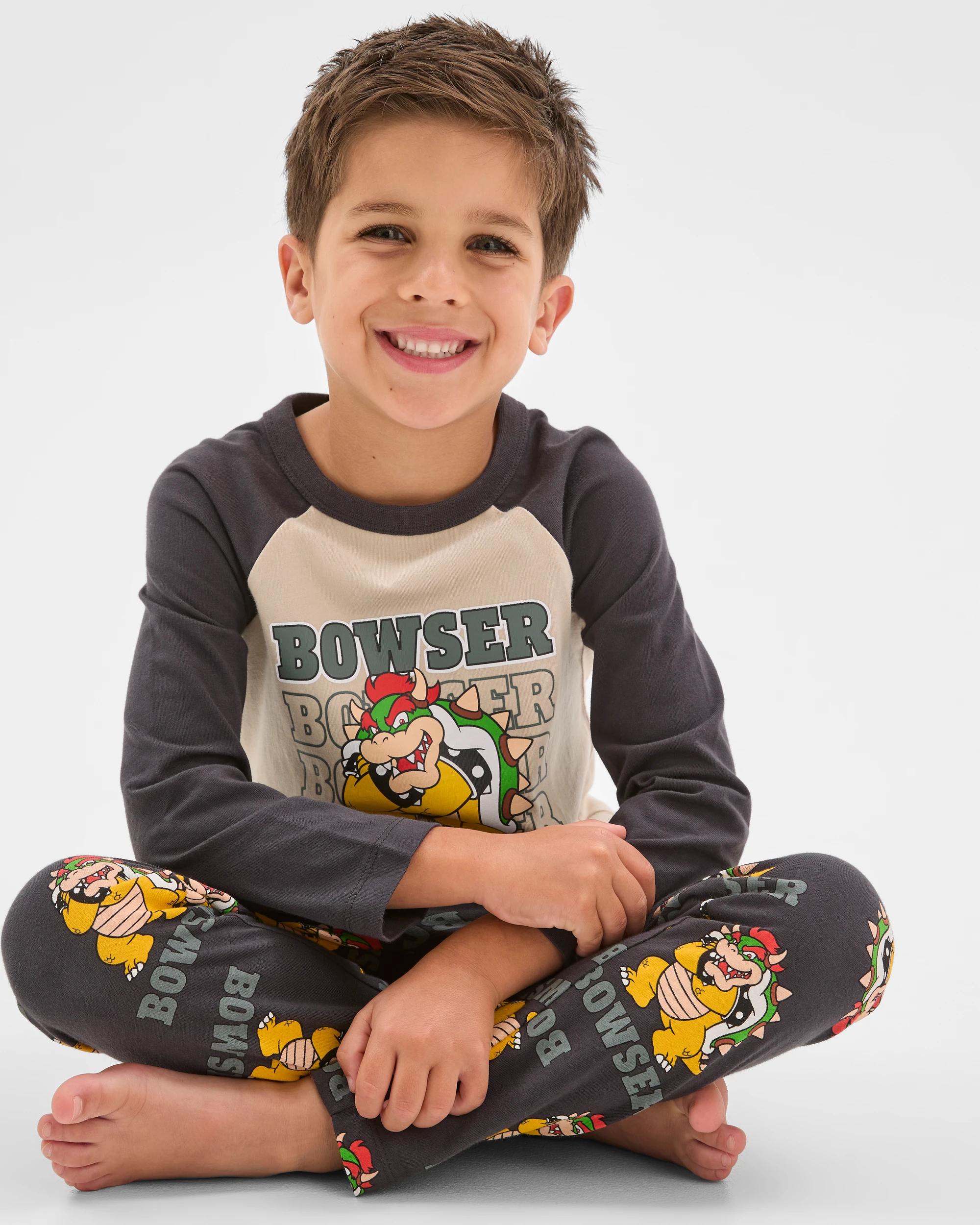 3 Super Mario Australian Cotton Younger Boys Knit Pyjama Set BOWSER, 3 of 6