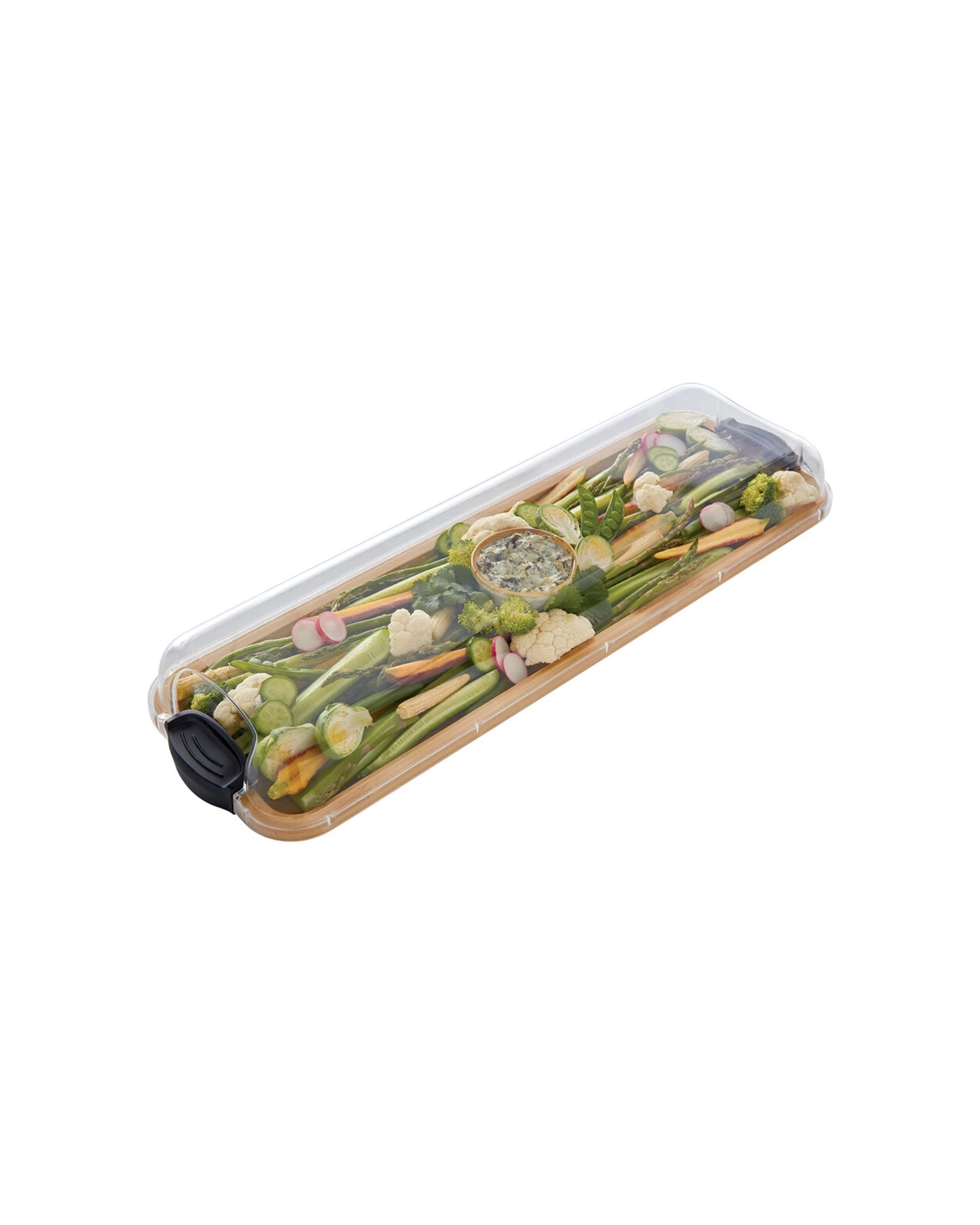 6 Farberware 2PK Build-a-Board Bamboo Snacking Platter With Lid Durable - Multi, 6 of 6