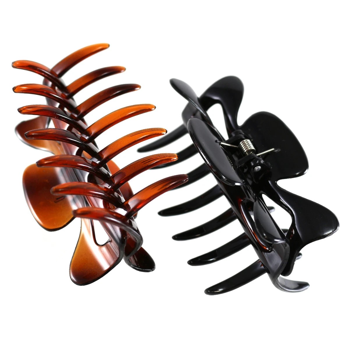 1 OXX Haircare 2 Pack Black and Brown Large Claw Grips, 1 of 3