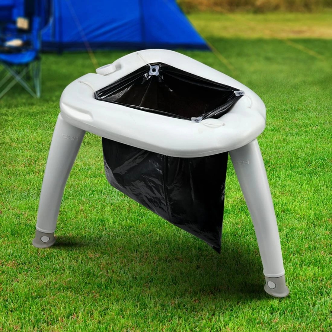 7 Weisshorn Portable Folding Toilet Camping Outdoor Caravan Plastic Bag - Grey, 7 of 8