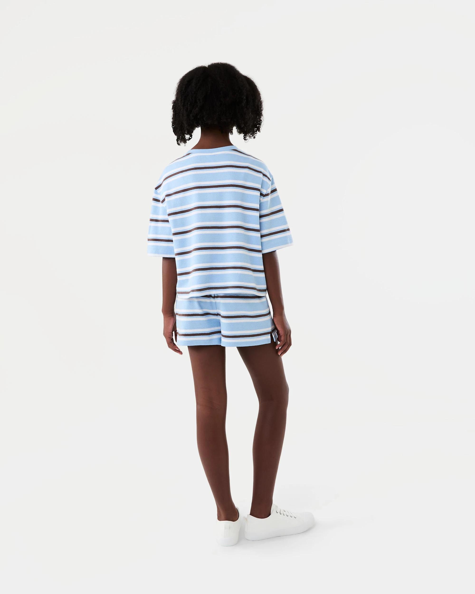 2 Short Sleeve Textured Knit Set Blu Stripe, 2 of 8