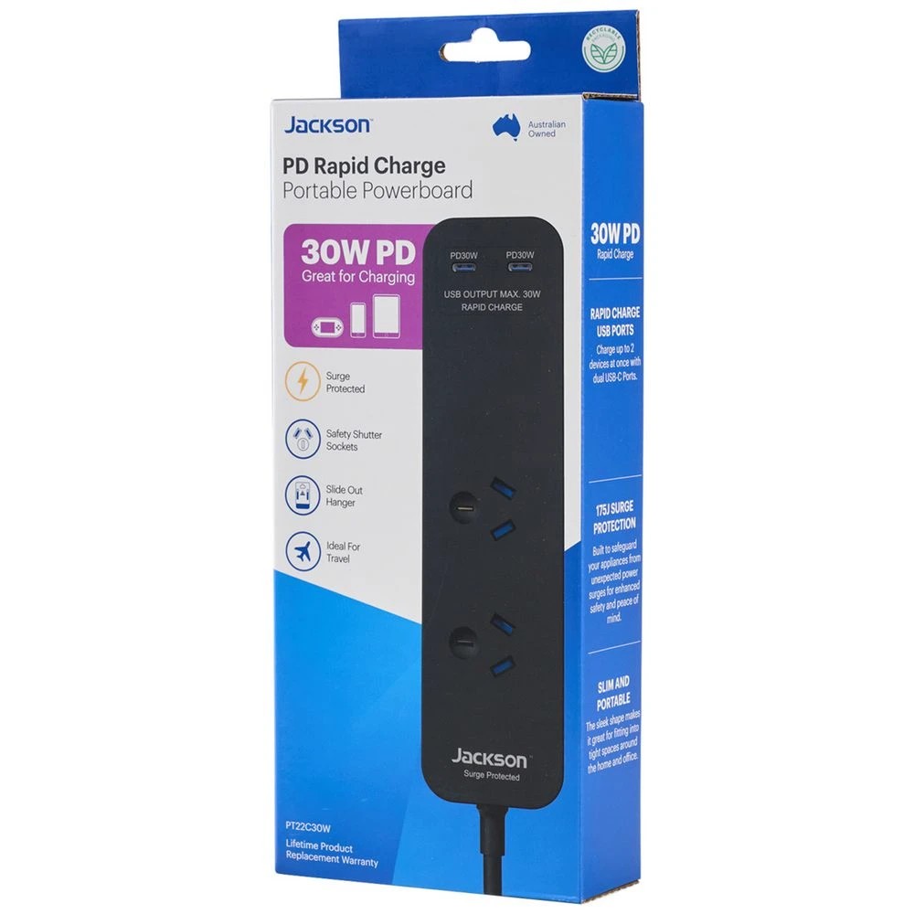 5 Jackson Rapid Charge 30W USB-C Compact Powerboard Black, 5 of 5