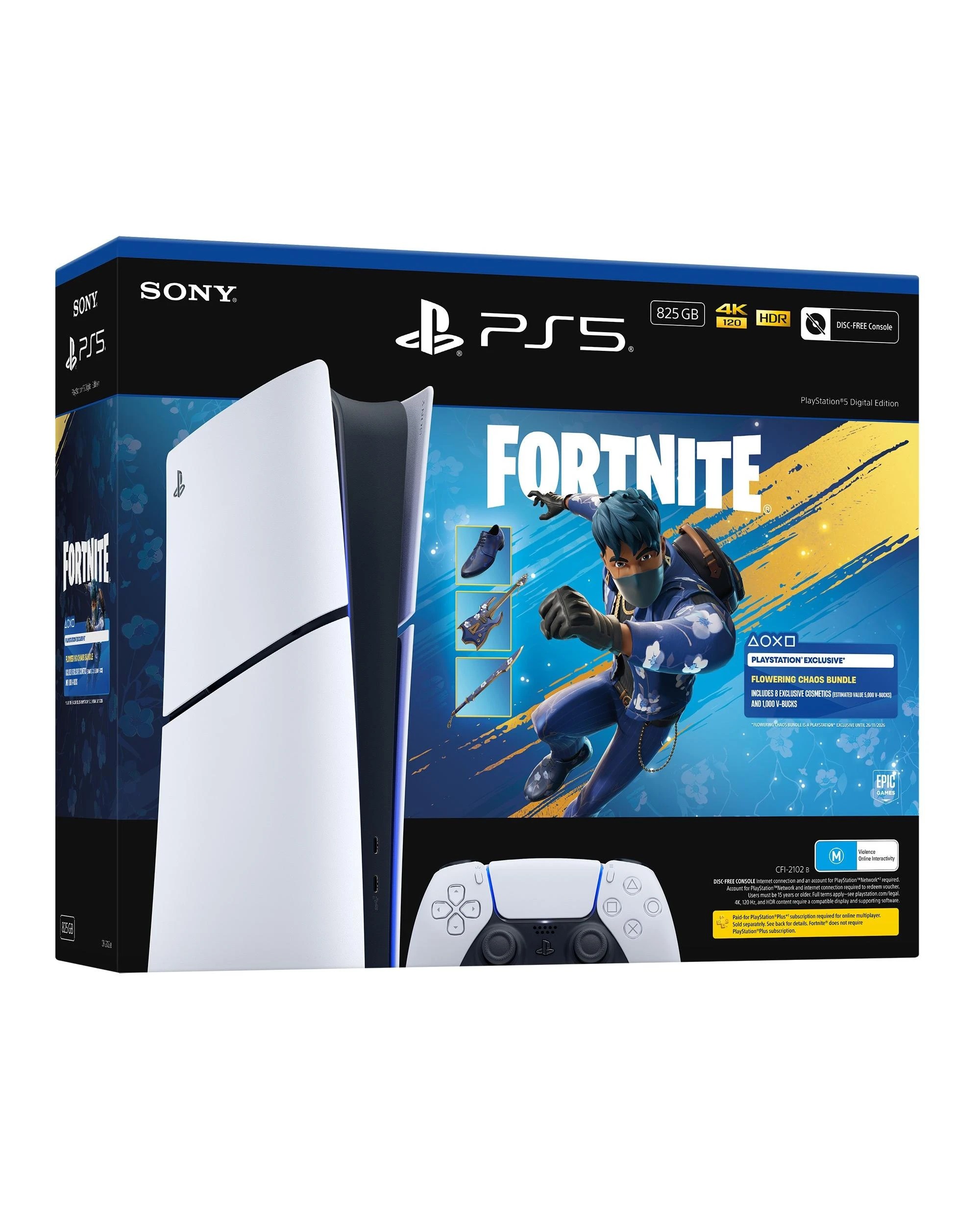 1 PlayStation 5 Digital Edition 825GB Console - Fortnite Flowering Chaos Bundle - White, 1 of 5