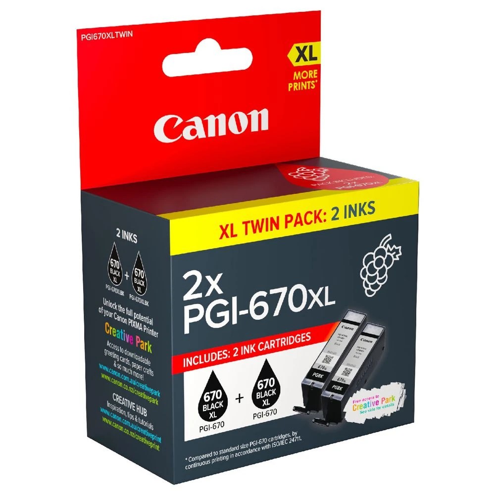 3 Canon 670XL Ink Cartridge Twin Pack Black, 3 of 5