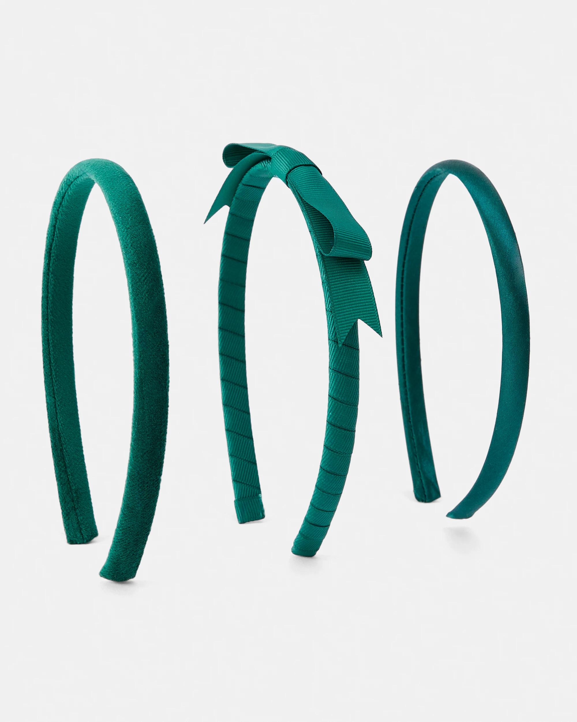 1 3 Pack School Headbands Green, 1 of 4
