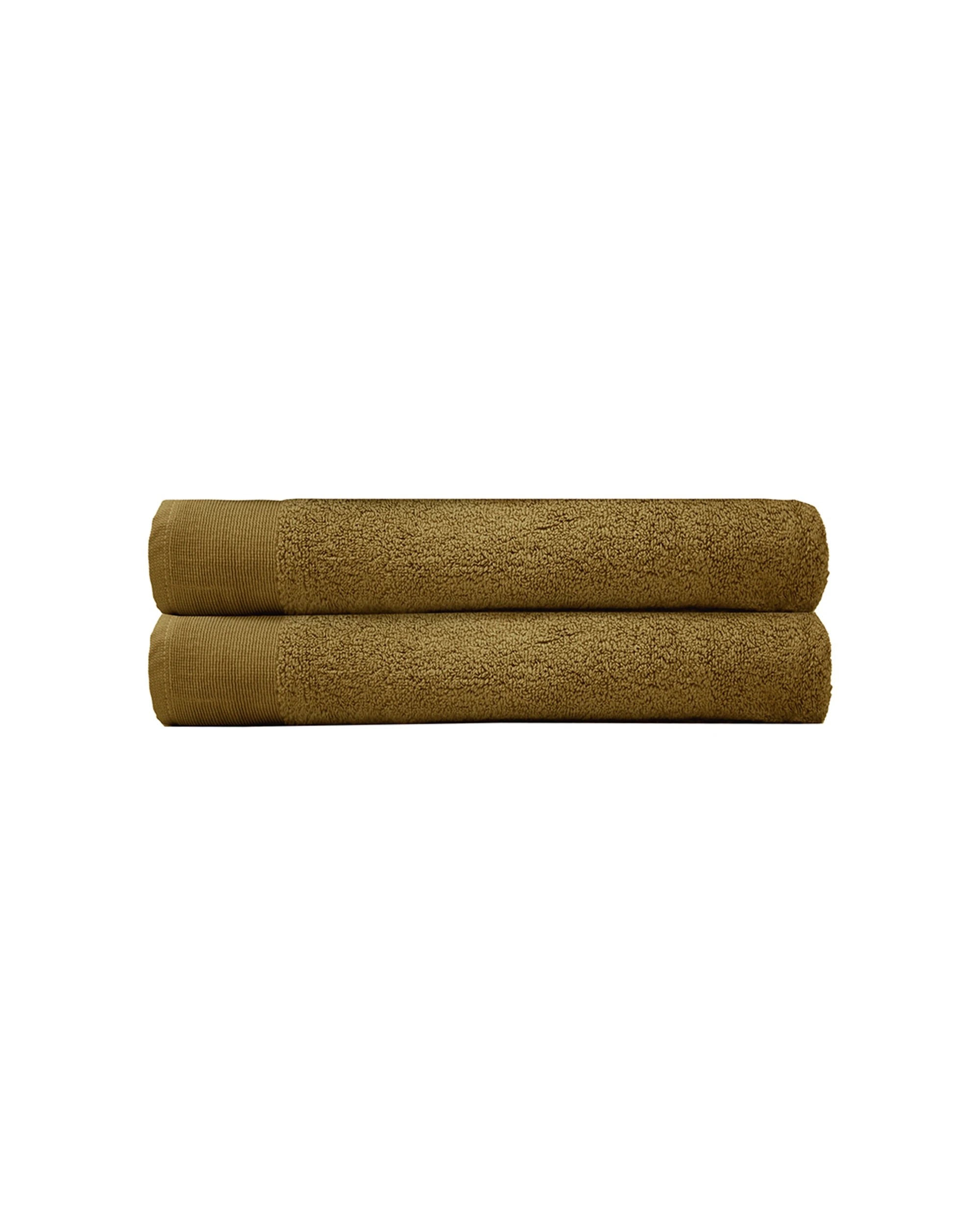 1 Bambury Elvire Bath Sheet 2 Pack 600gsm Soft Absorbent Cotton Rib - Brown, 1 of 1