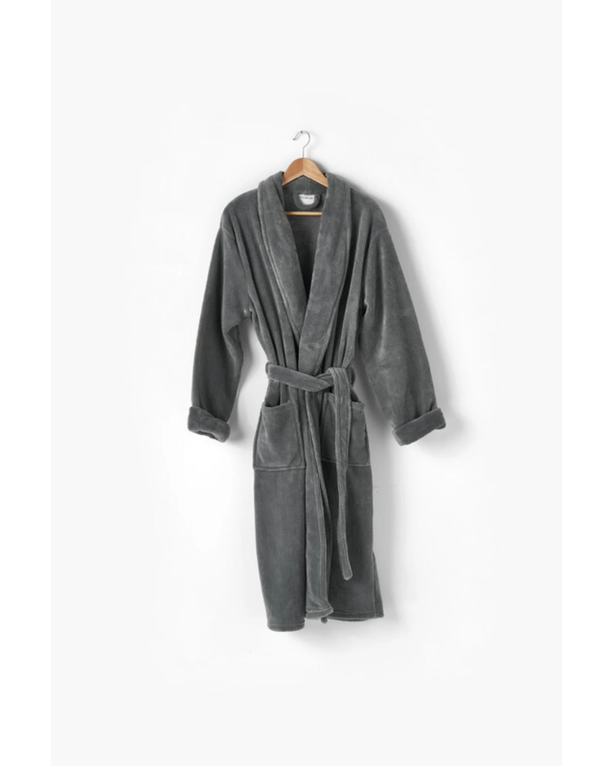 1 Linen House Extra large Plush Bath Robe - Black, 1 of 1