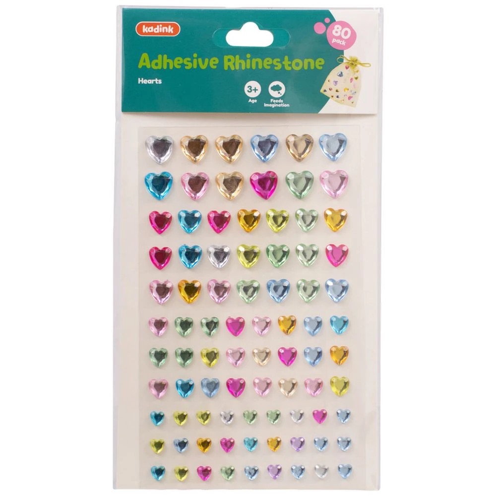 1 Kadink Rhinestone Heart Stickers 80 Pack, 1 of 3