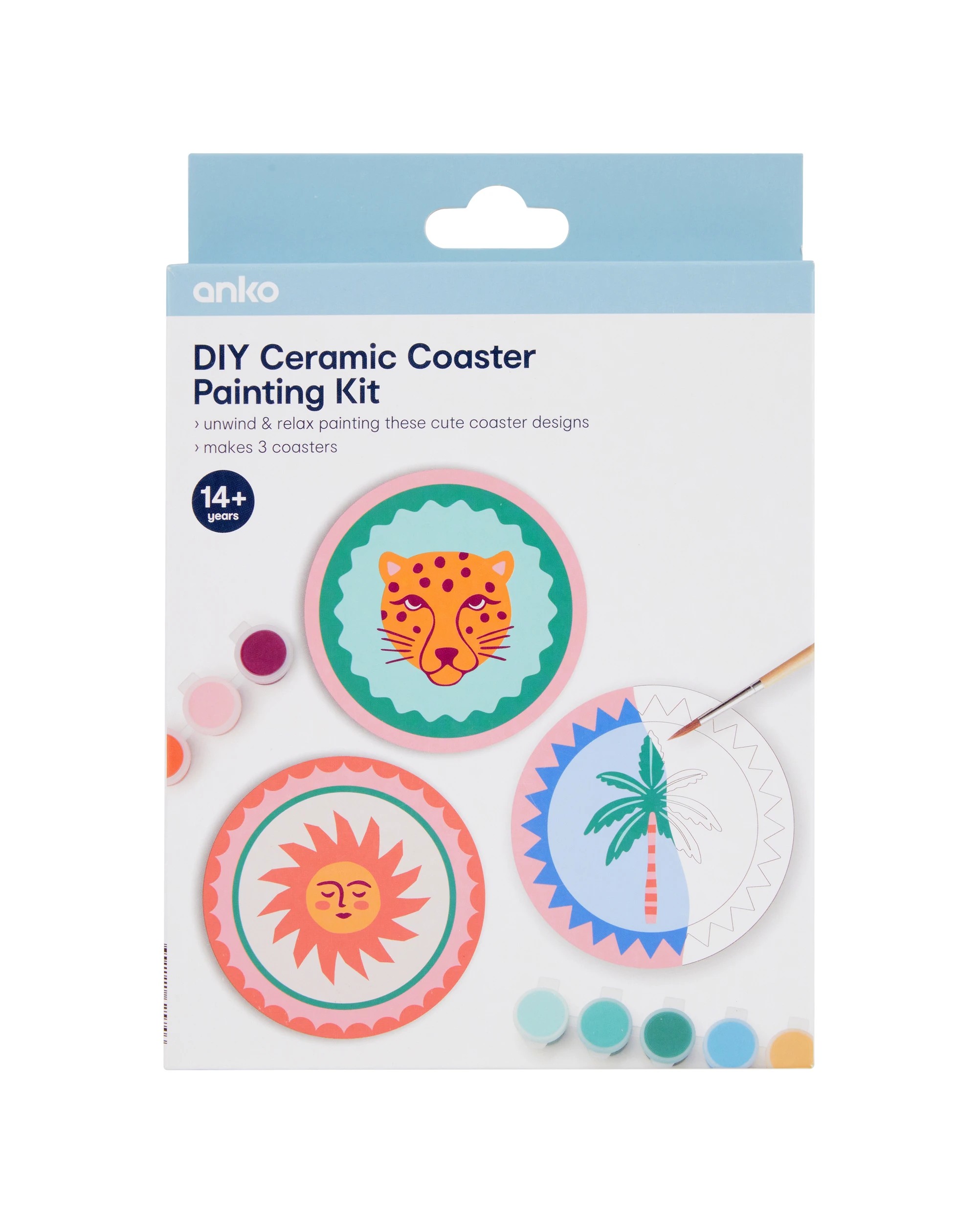 1 DIY Ceramic Coaster Painting Kit, 1 of 3
