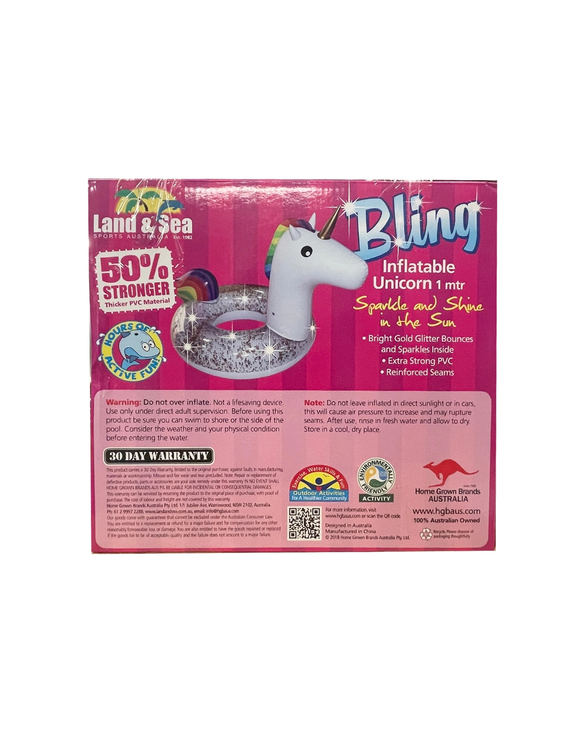 2 Land & Sea Bling Unicorn Ring Inflatable - Gold, 2 of 3