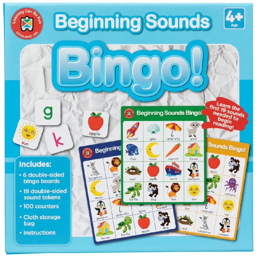 1 Learning Can Be Fun Beginning Sounds Bingo, 1 of 2