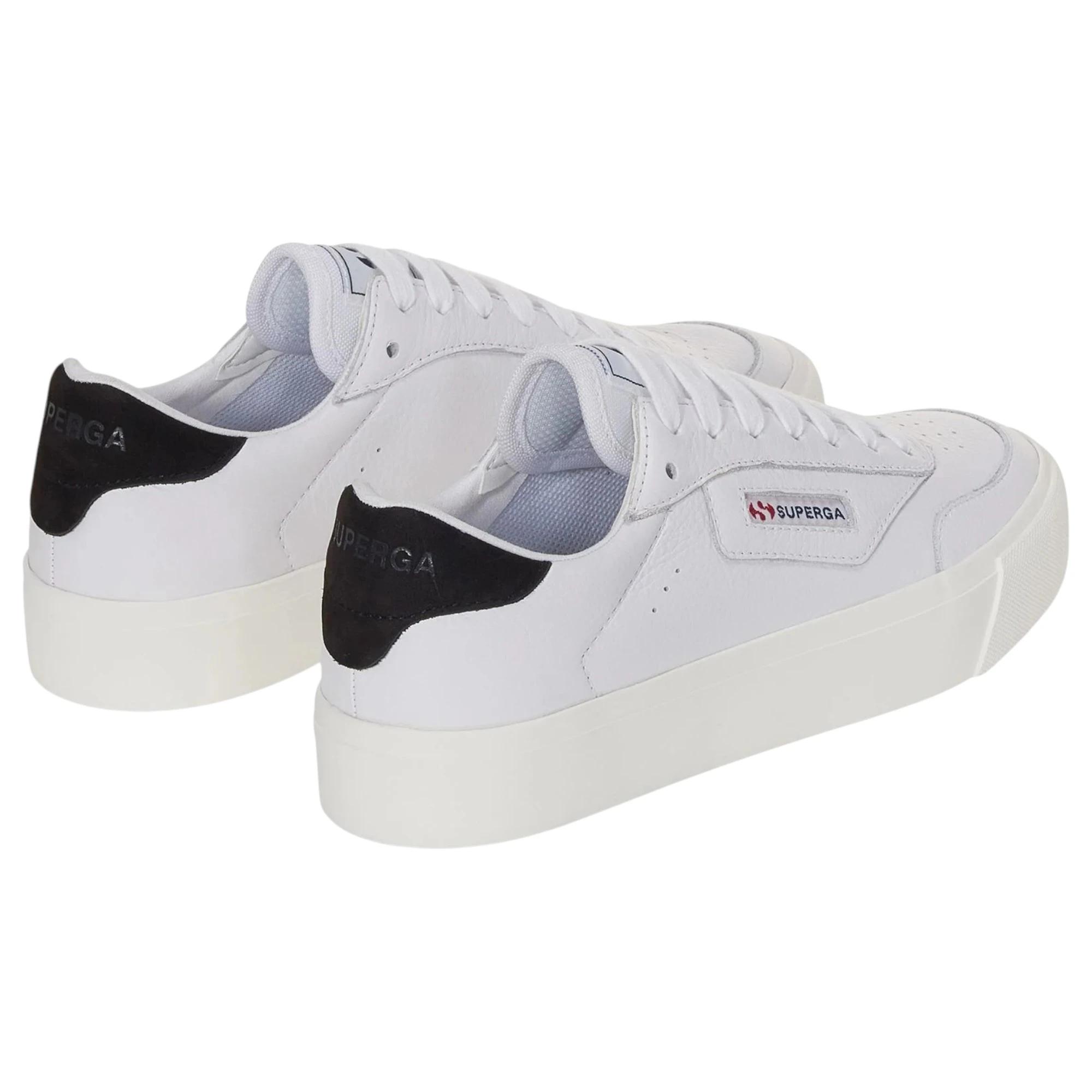 2 Superga Unisex 3843 Court White/ Black Multi Casual Shoes WHITE/BLACK, 2 of 5