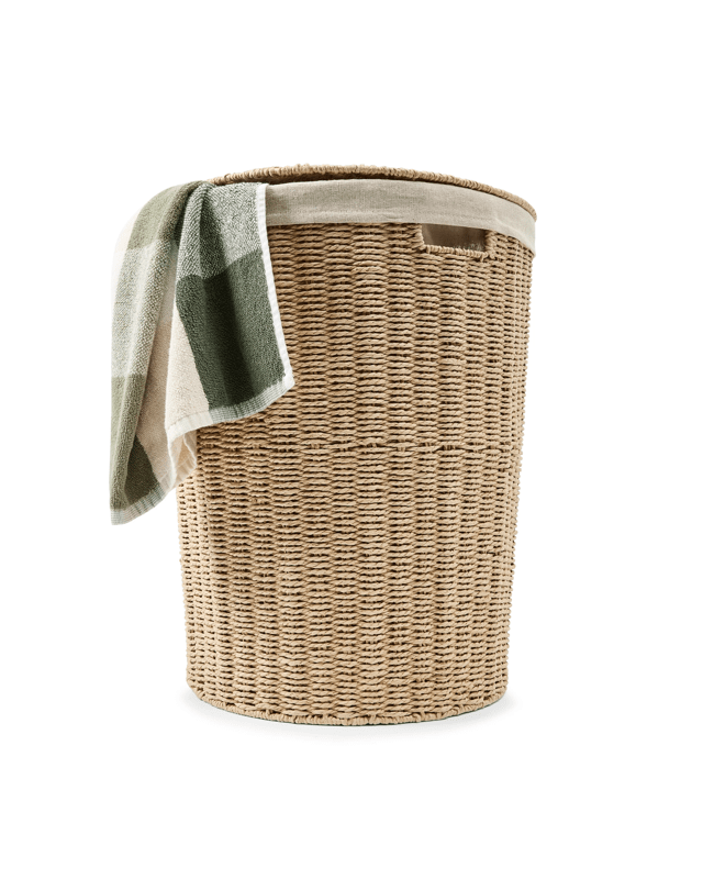 Round Paper Rope Hamper with Lid - B