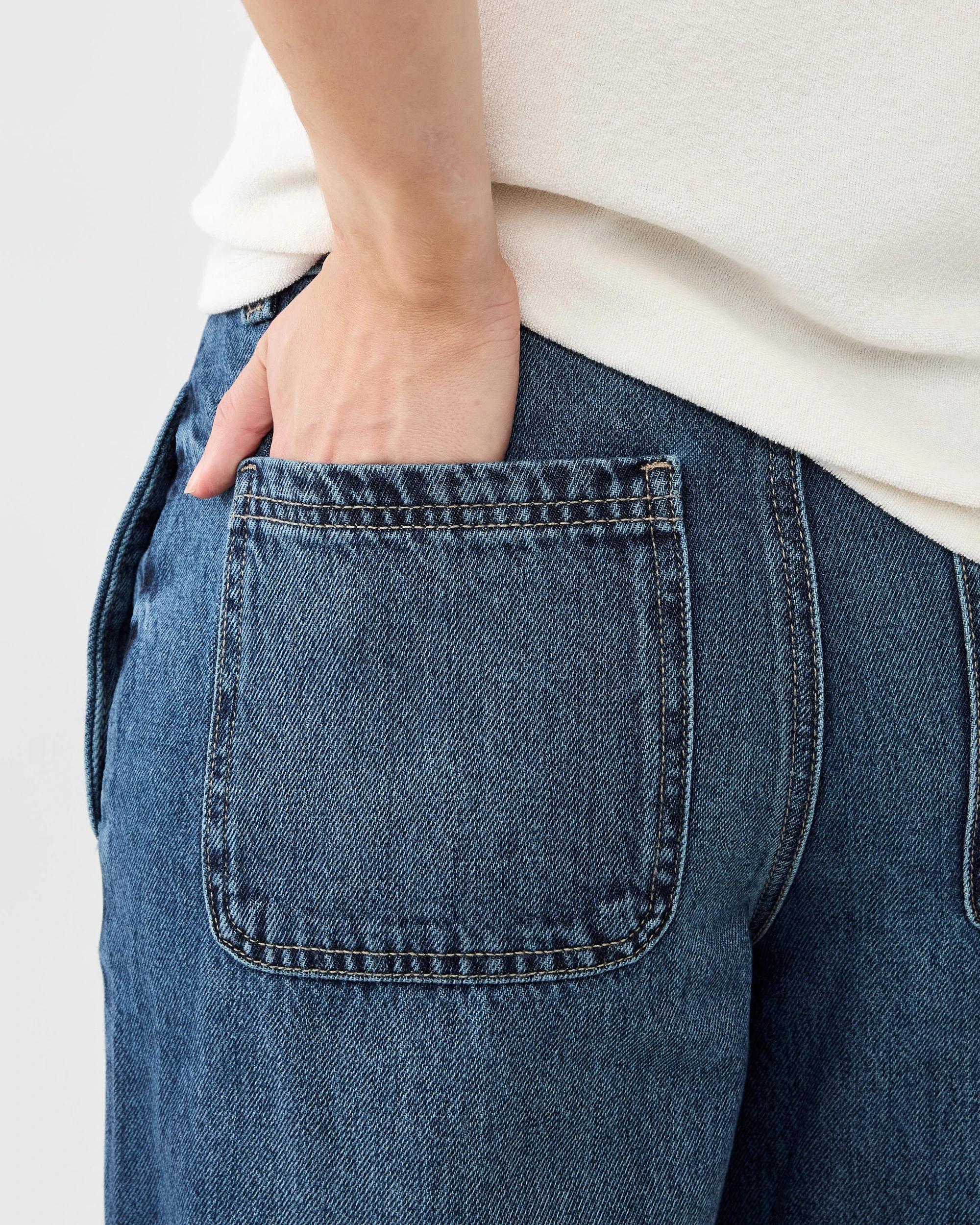 6 Wide Leg Cropped Jeans Indigo Wsh, 6 of 8