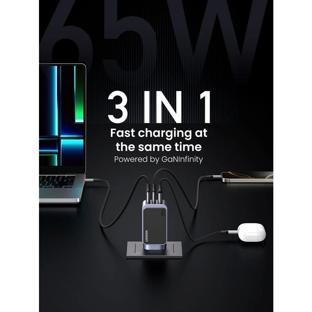 4 UGREEN Nexode S 65W 3-Port Gan Fast Charger, 4 of 8