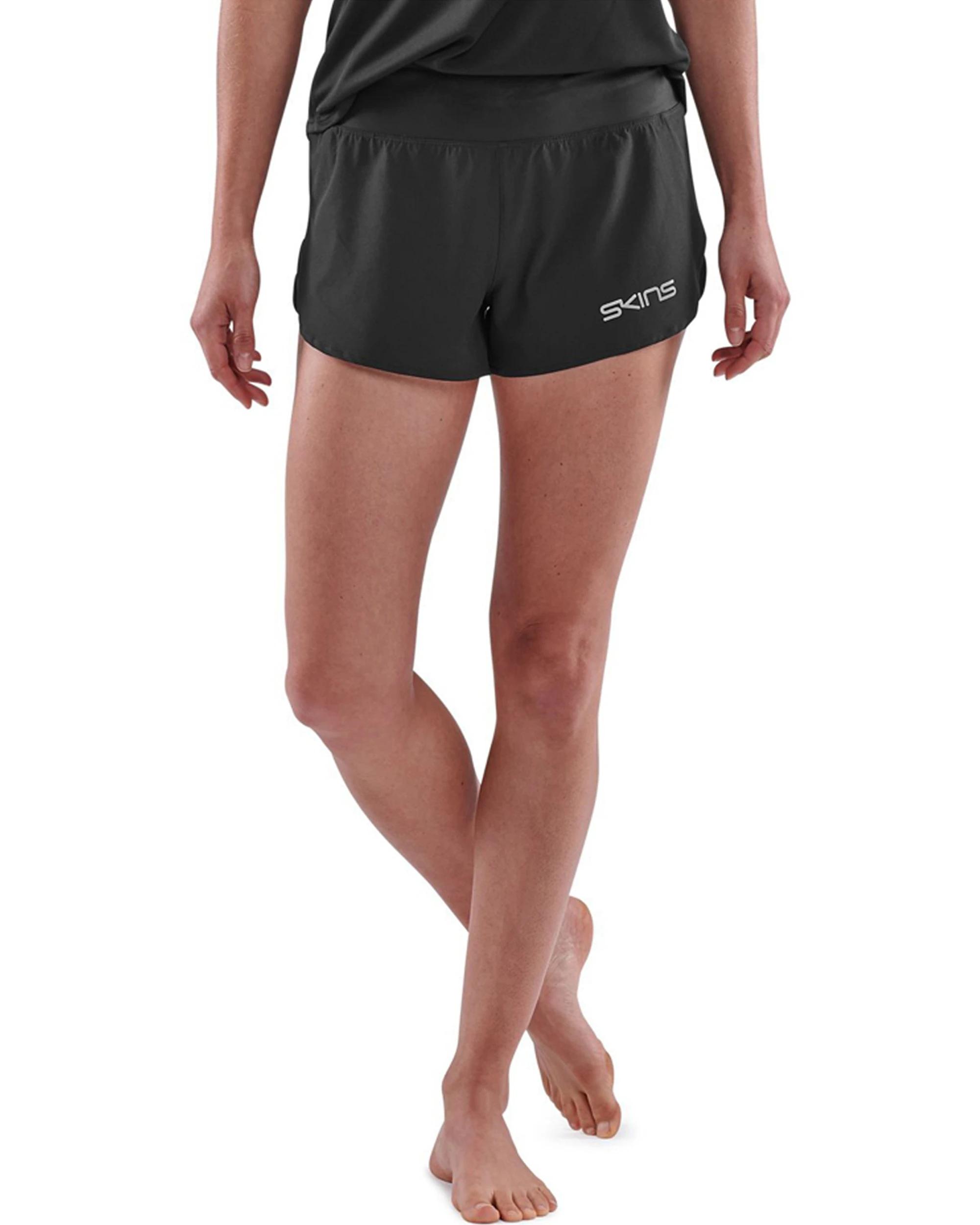 3 SKINS Womens Series 3 Running Gym Run Shorts BLACK, 3 of 4