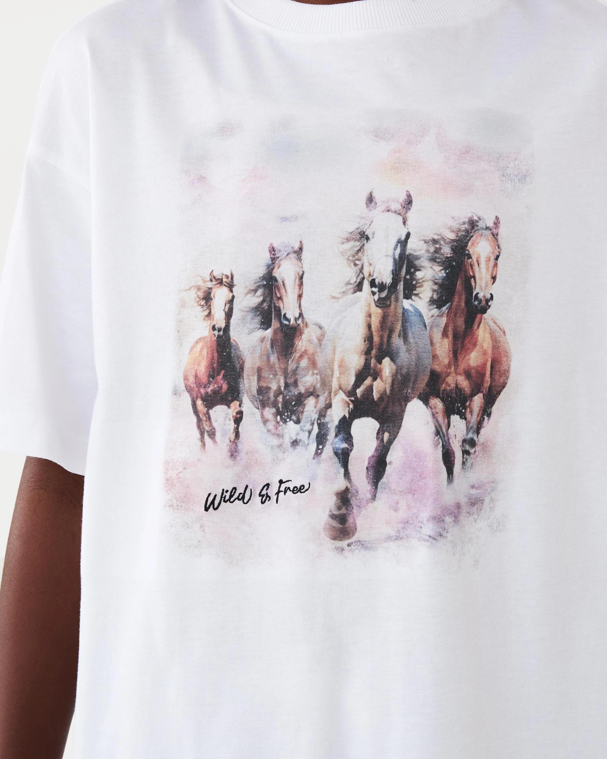5 Oversized T-shirt Wht Horses, 5 of 8