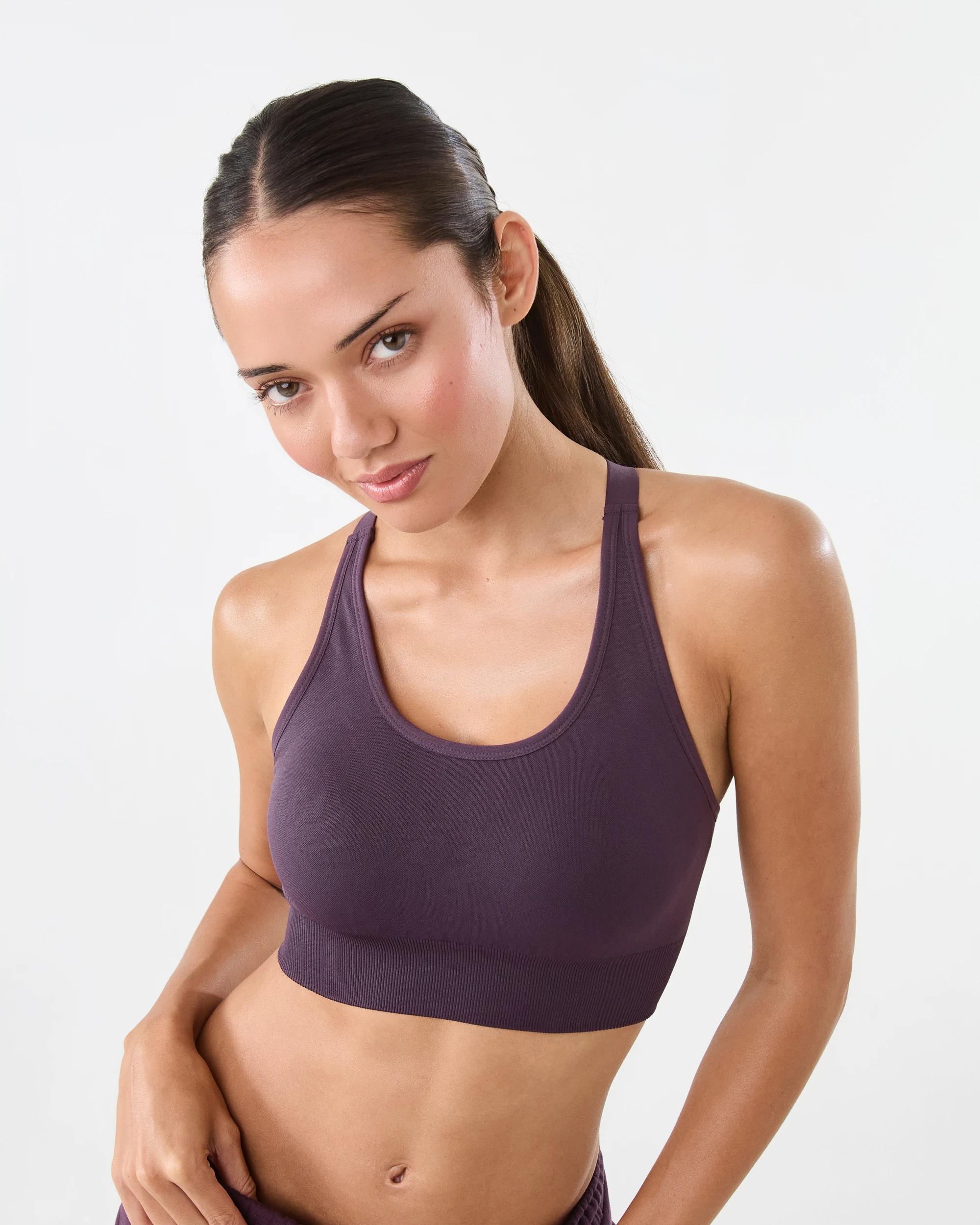 1 Active Womens Seamfree Crop Top Pur Raisin, 1 of 8