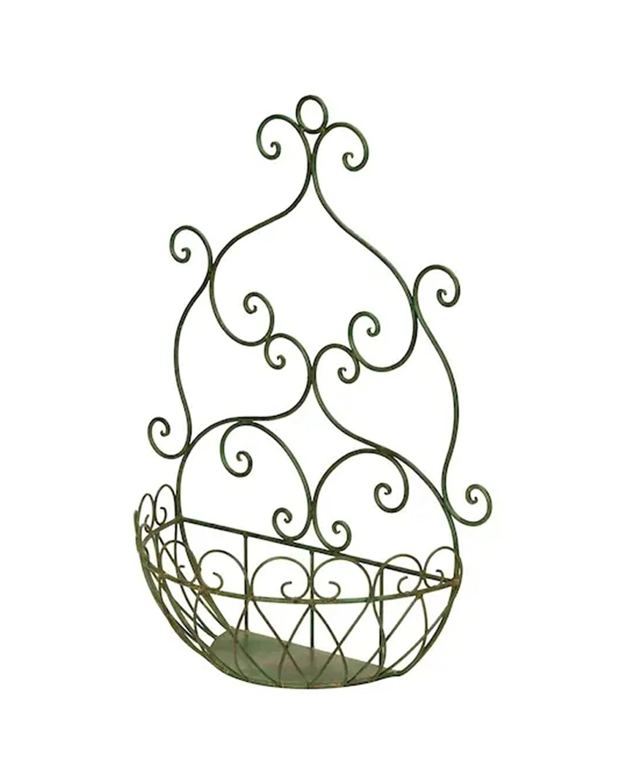 1 Alfresco Florentine Rustic Metal Garden Wall Basket Planter Decorative - Plain, 1 of 1