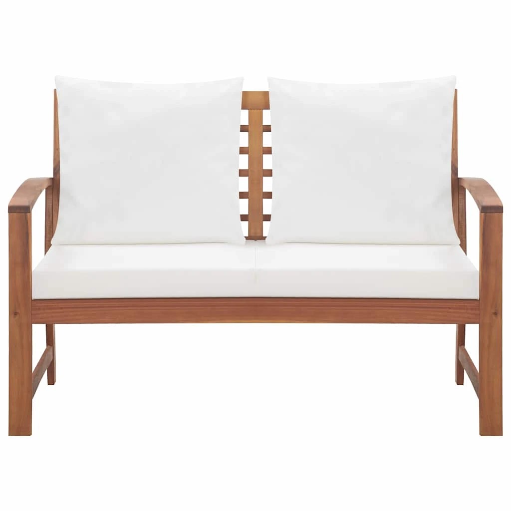 7 Vidaxl 4 Piece Garden Lounge Set With Cushions Solid Acacia Wood - White, 7 of 8