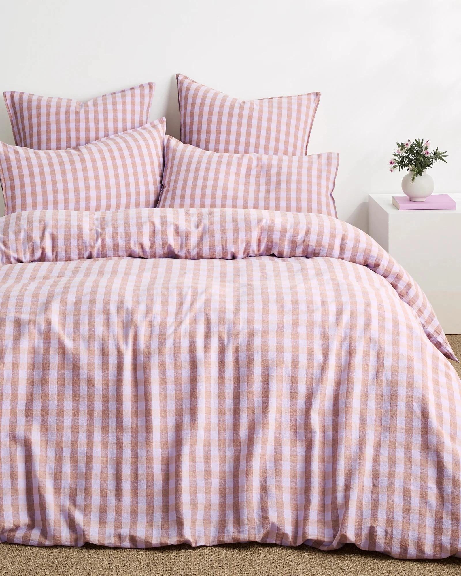1 Target Darby Gingham Linen/Cotton Quilt Cover Set - King Bed - Purple, 1 of 3