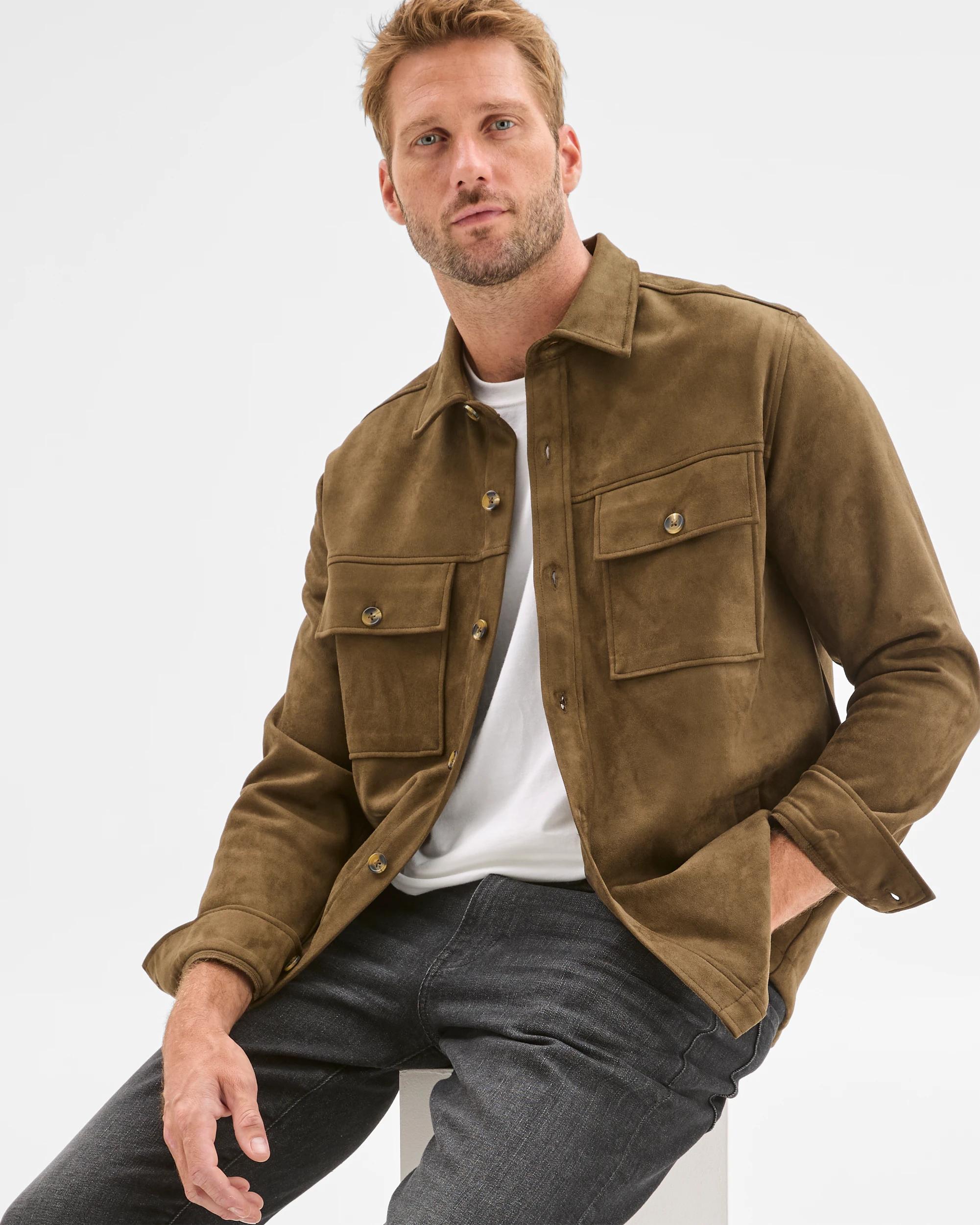 5 Target Man Long Sleeve Overshirt DARK OLIVE, 5 of 6