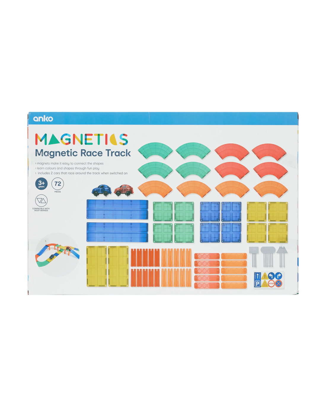 9 72 Piece Magnetic Race Track Set, 9 of 10