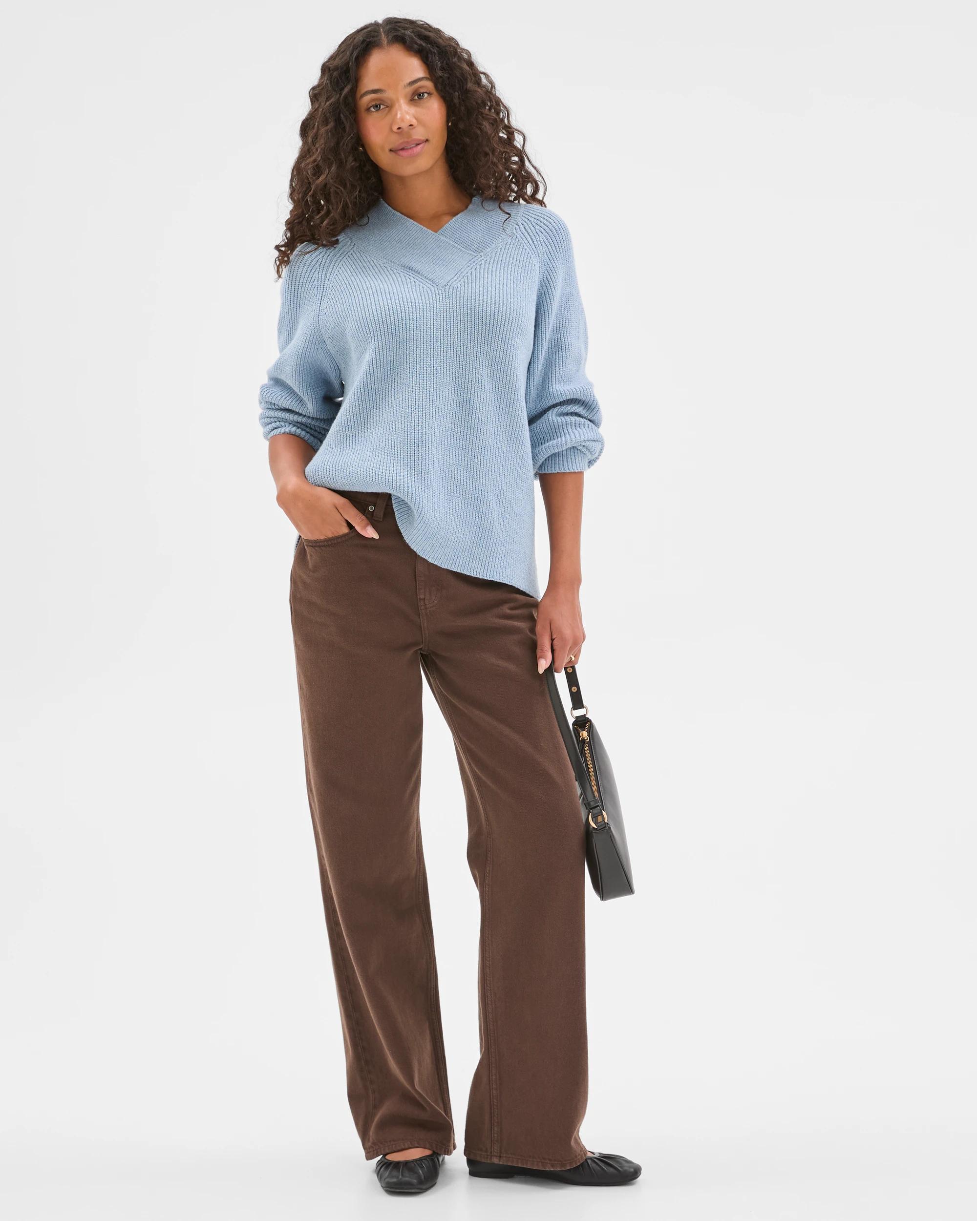 2 Target Woman High Wrap Neck Relaxed Jumper MID BLUE MARLE, 2 of 8