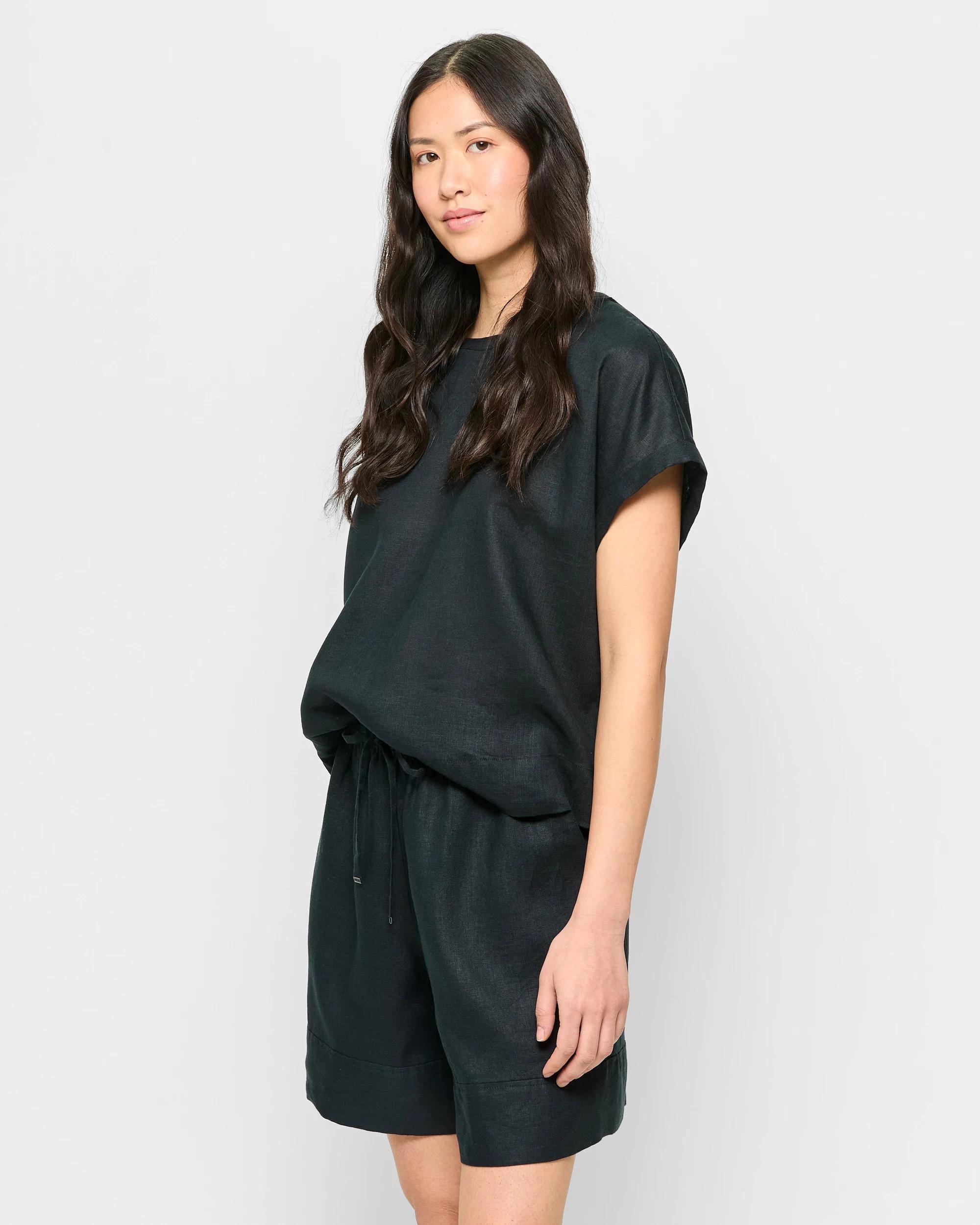 3 Target European Linen Long Shorts BLACK, 3 of 5