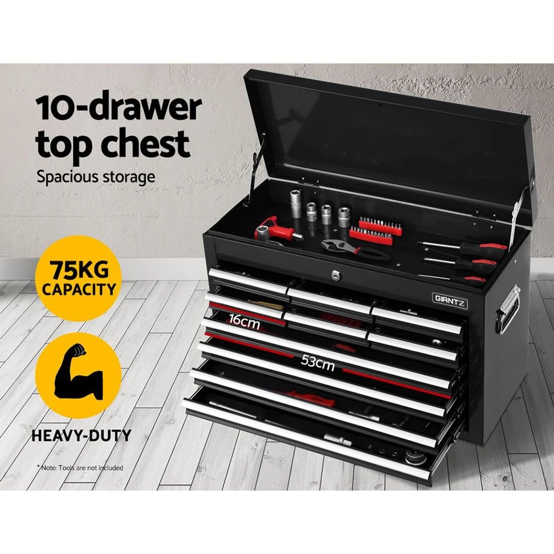 3 Giantz 17 Drawer Tool Box Cabinet Chest Trolley Toolbox Garage Storage Box - Black, 3 of 6