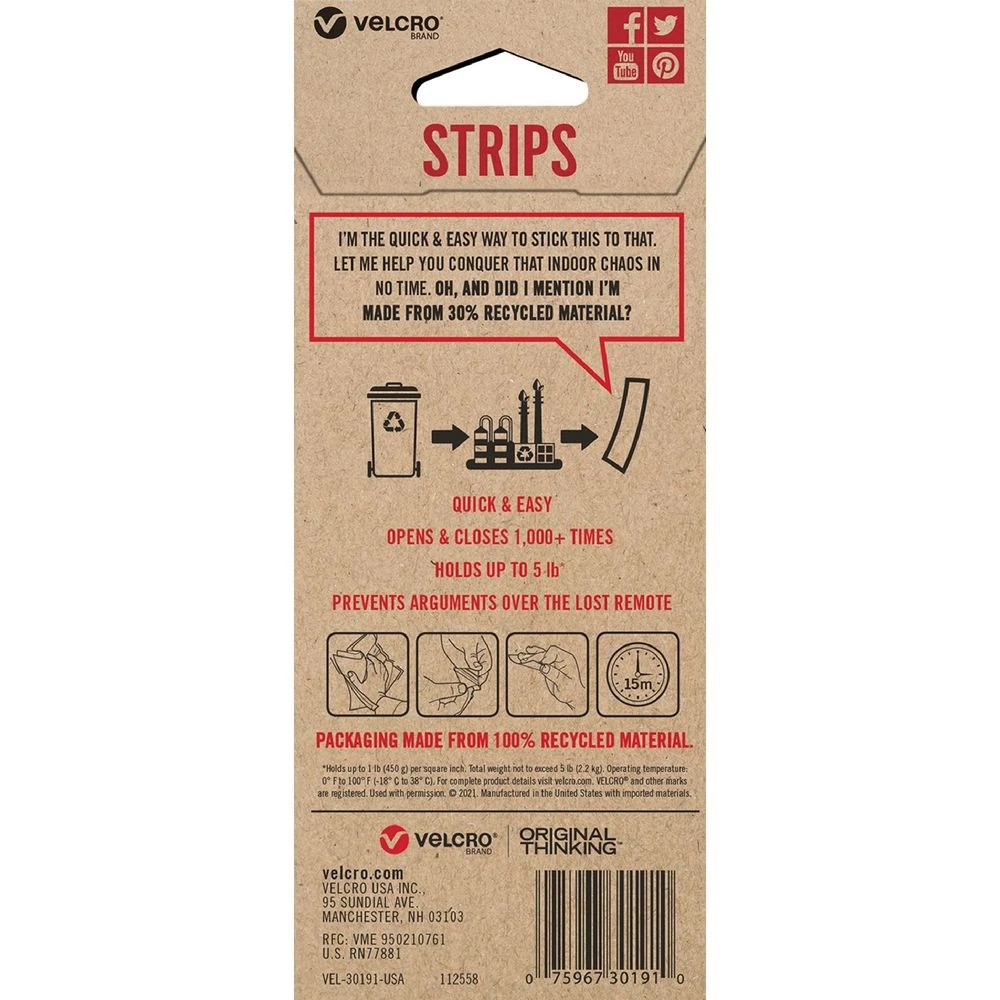 2 VELCRO Strips 6.3cm x 1.9cm 8 Pack, 2 of 7