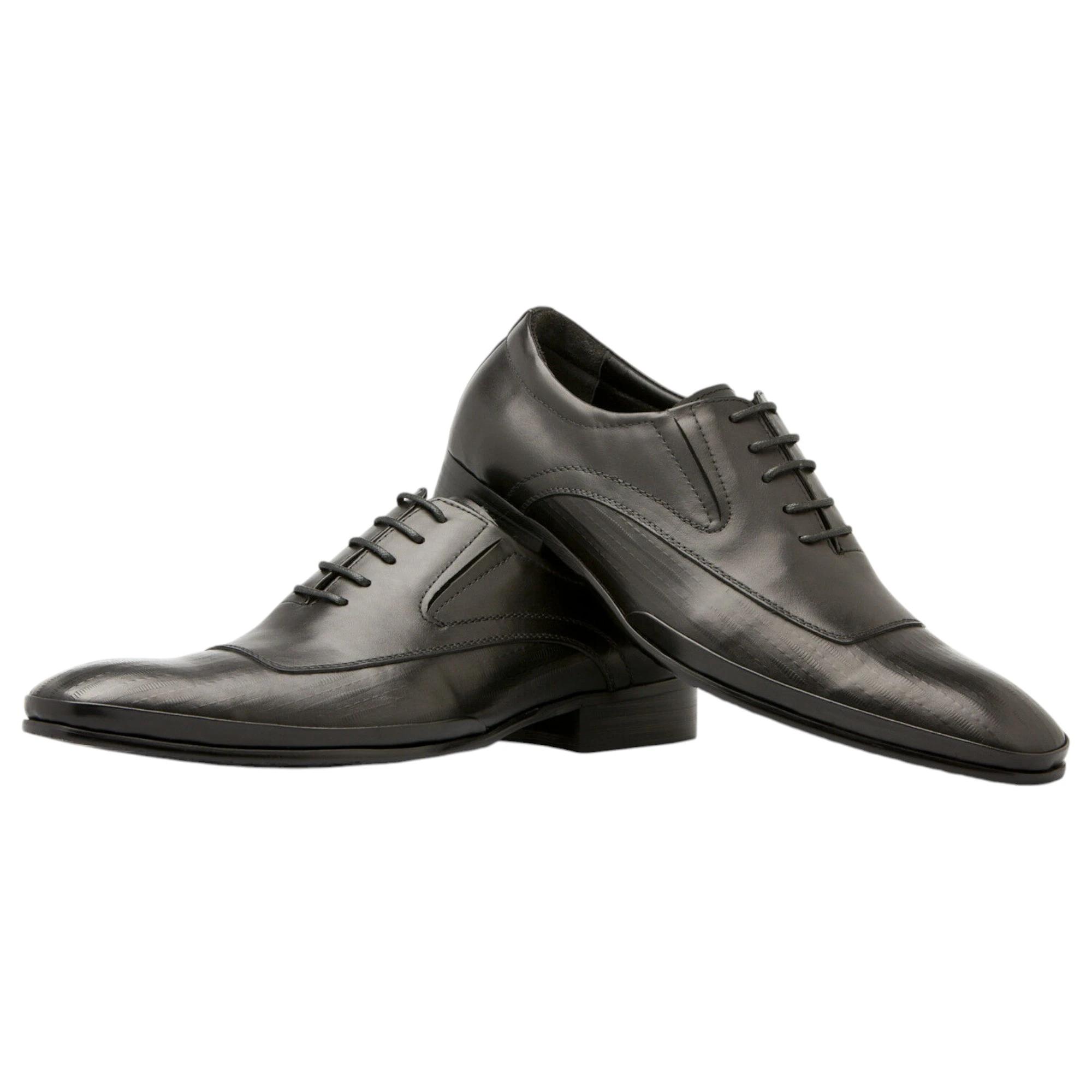 3 Zasel Mens Cammus Dress Leather Lace Ups Work Formal Wedding Casual Shoes BLACK, 3 of 3