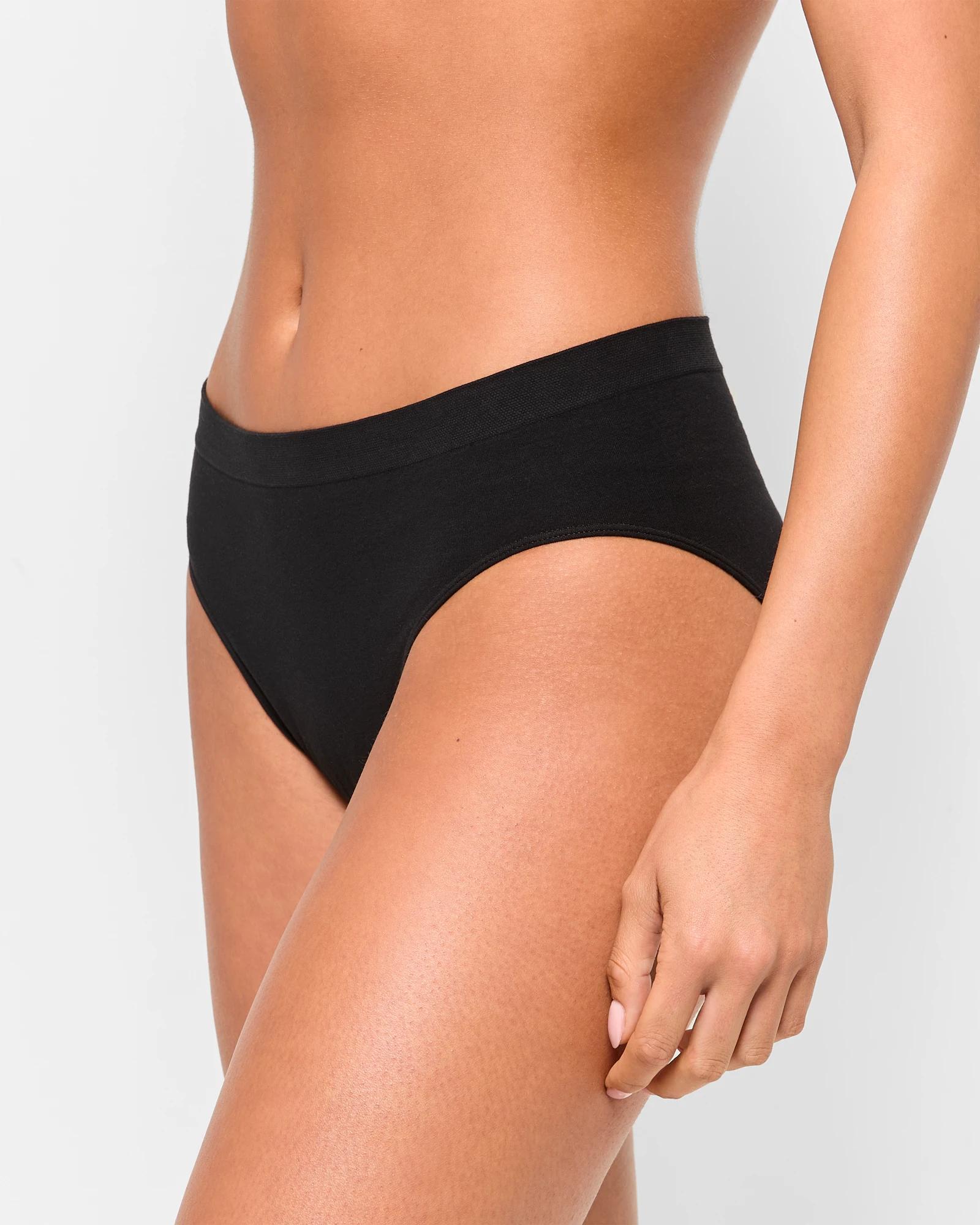 3 Target Woman Australian Cotton Blend 2 Pack Seamfree High Cut Briefs BLACK, 3 of 4