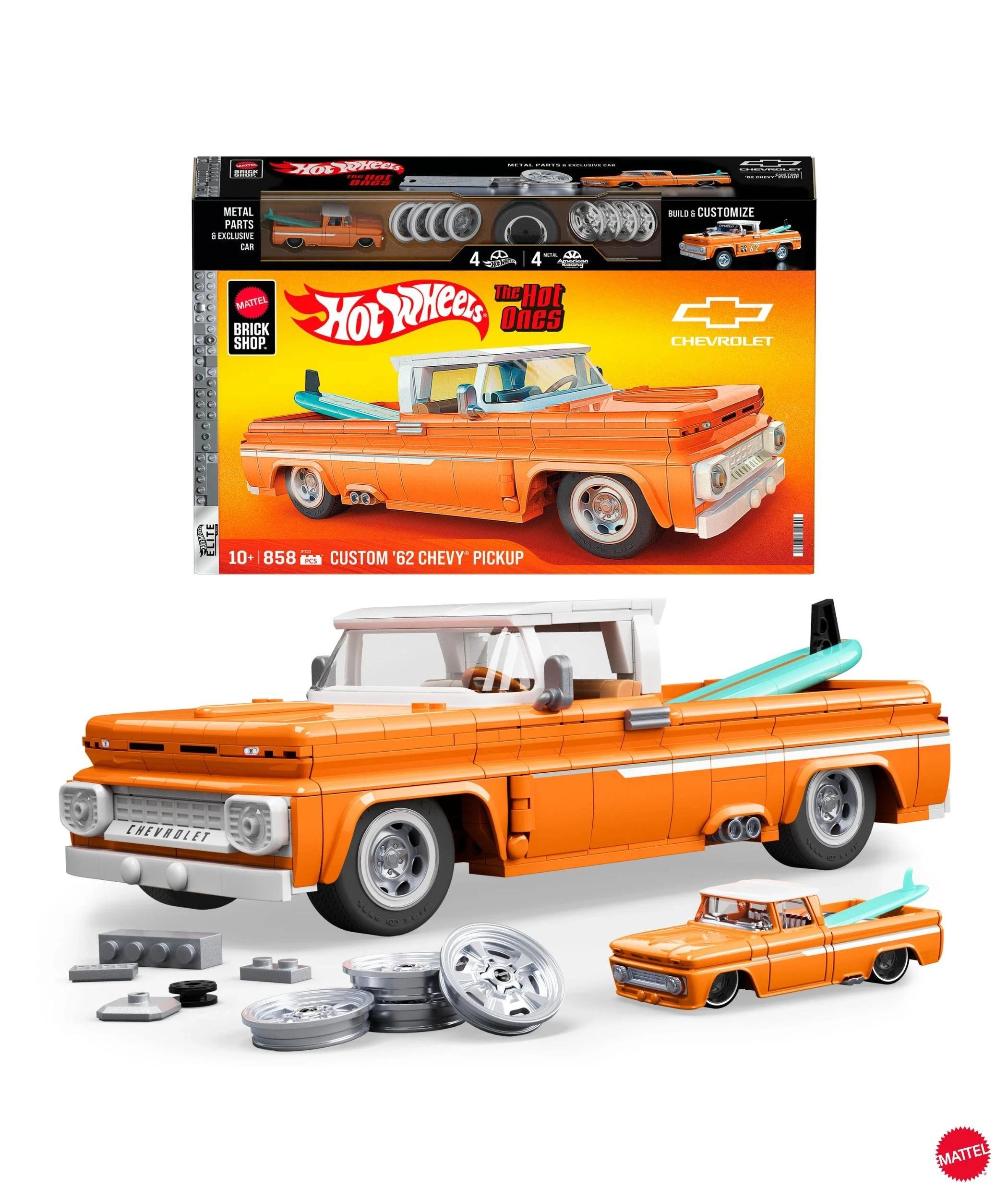 1 Mattel Brick Shop Hot Wheels Custom ’62 Chevy Pickup Building Toy Kit - Multi, 1 of 6