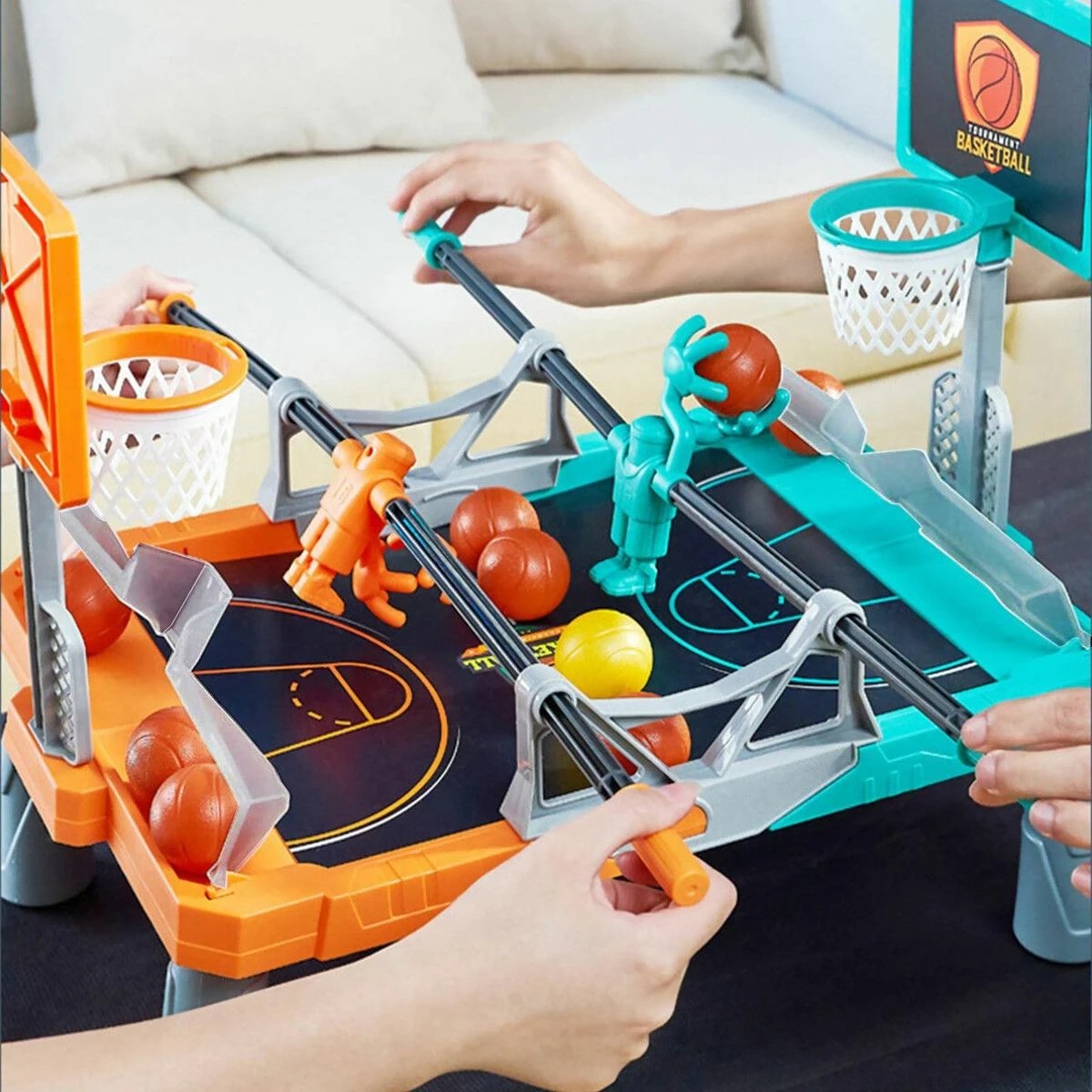 3 AUSWAY Foosketball Board Games Foosball Basketball Table Game, 3 of 3