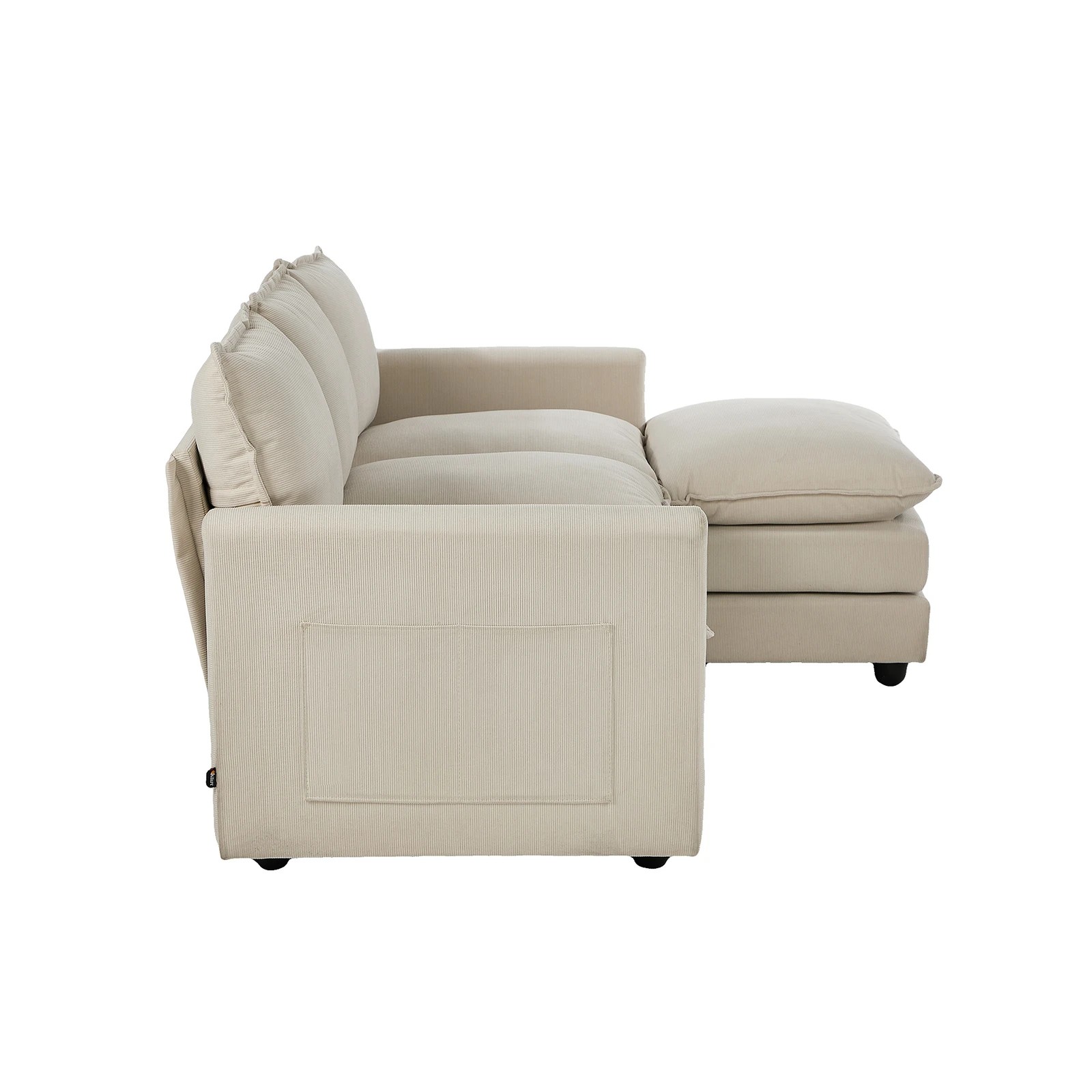 9 Oikiture Sofa Ottoman Set Modular Couch Lounge - Beige, 9 of 10