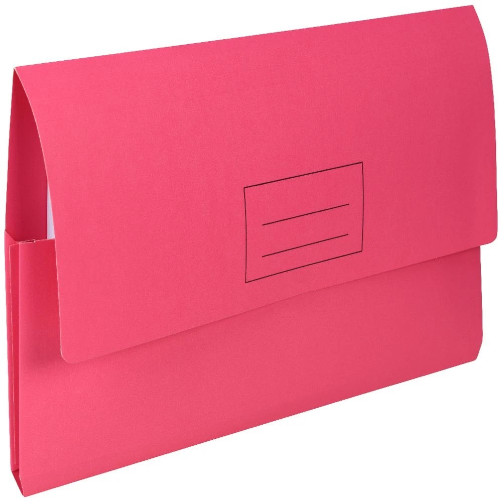 2 J.Burrows Foolscap Document Wallet 220gsm Pink, 2 of 3