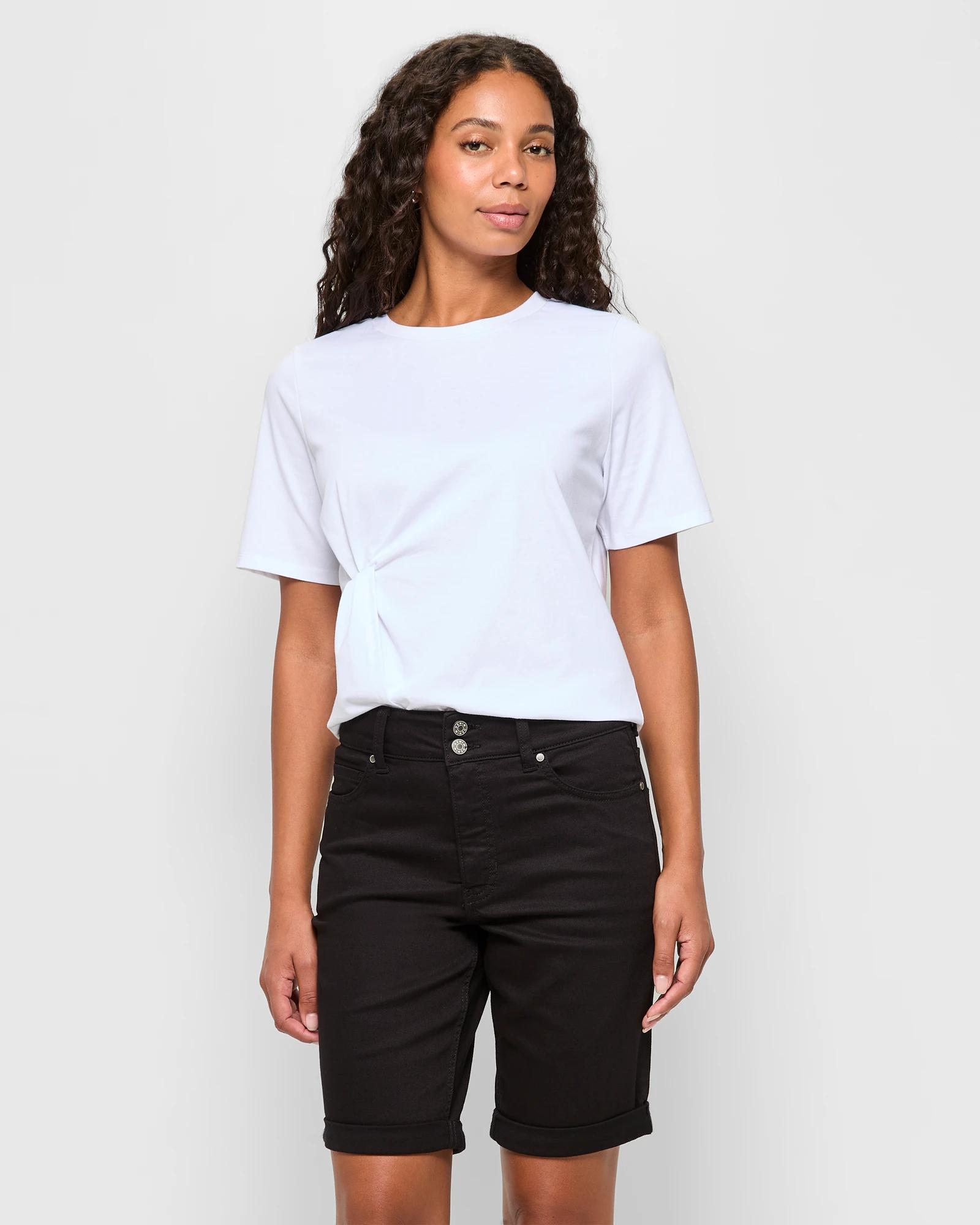 1 Target Denim Bermuda Shorts - Shape Your Body STAY BLACK, 1 of 5