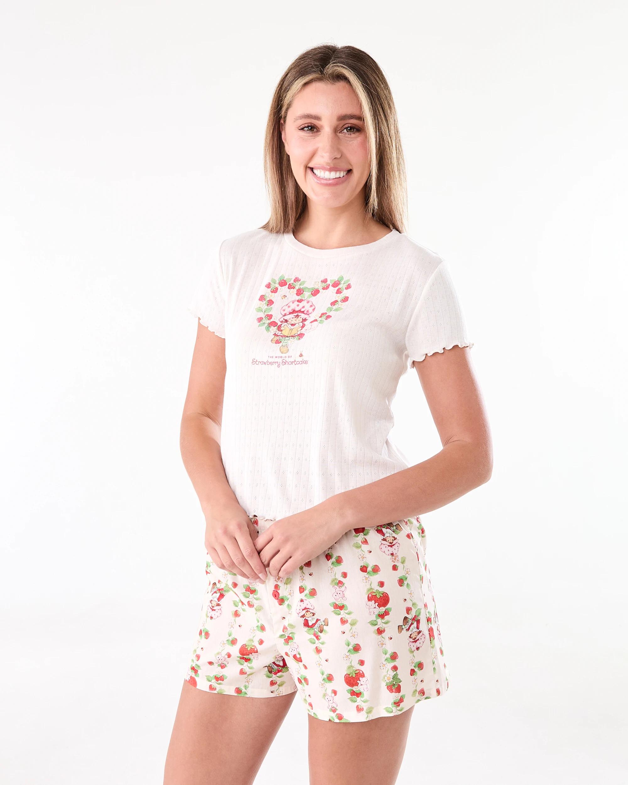 2 Strawberry Shortcake License Knit Top and Woven Shorts Pyjama Set Shortcake, 2 of 9