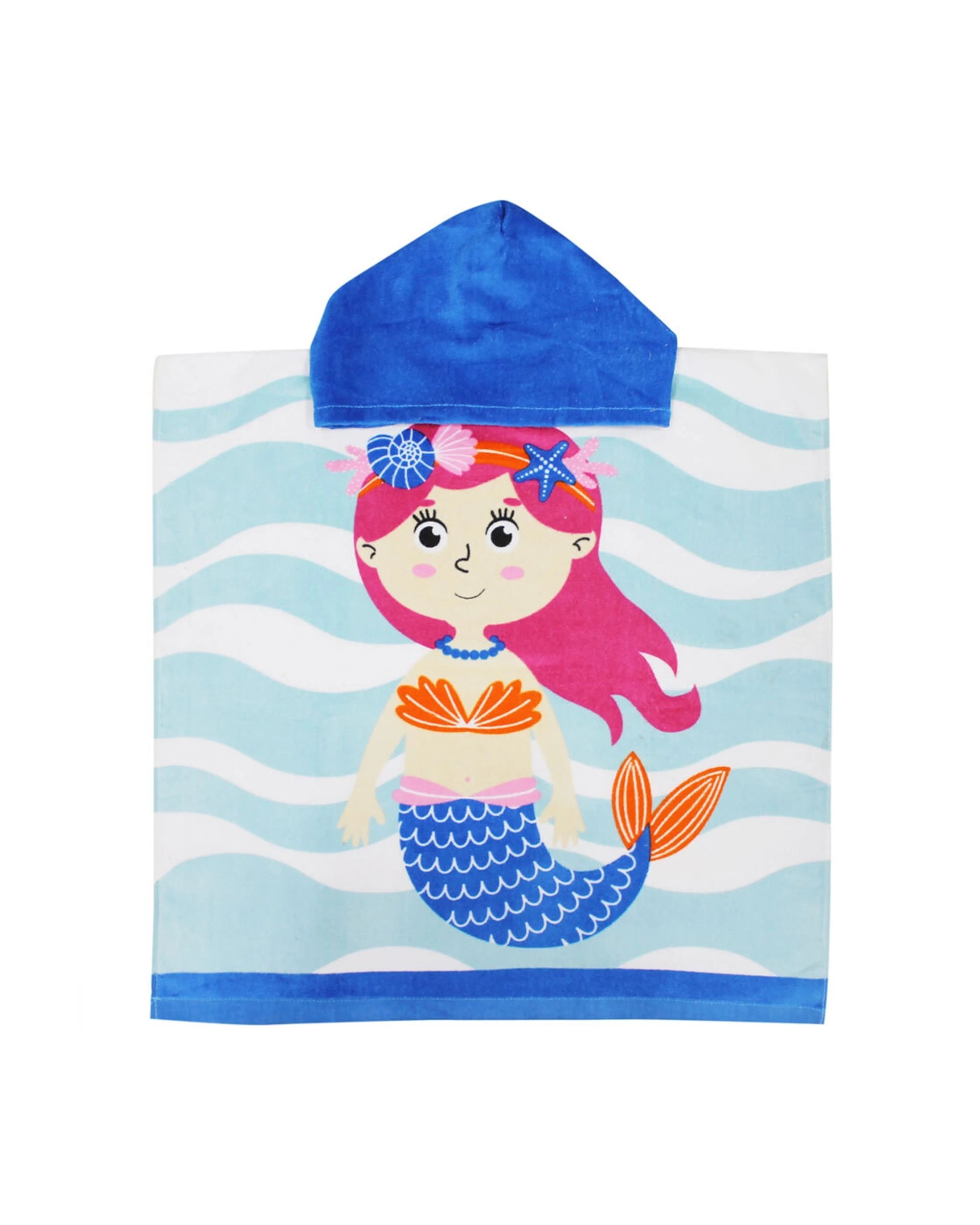 1 Onkaparinga Kids Absorbent Hooded Beach Towel - Mermaid 60x120cm - Pattern, 1 of 1