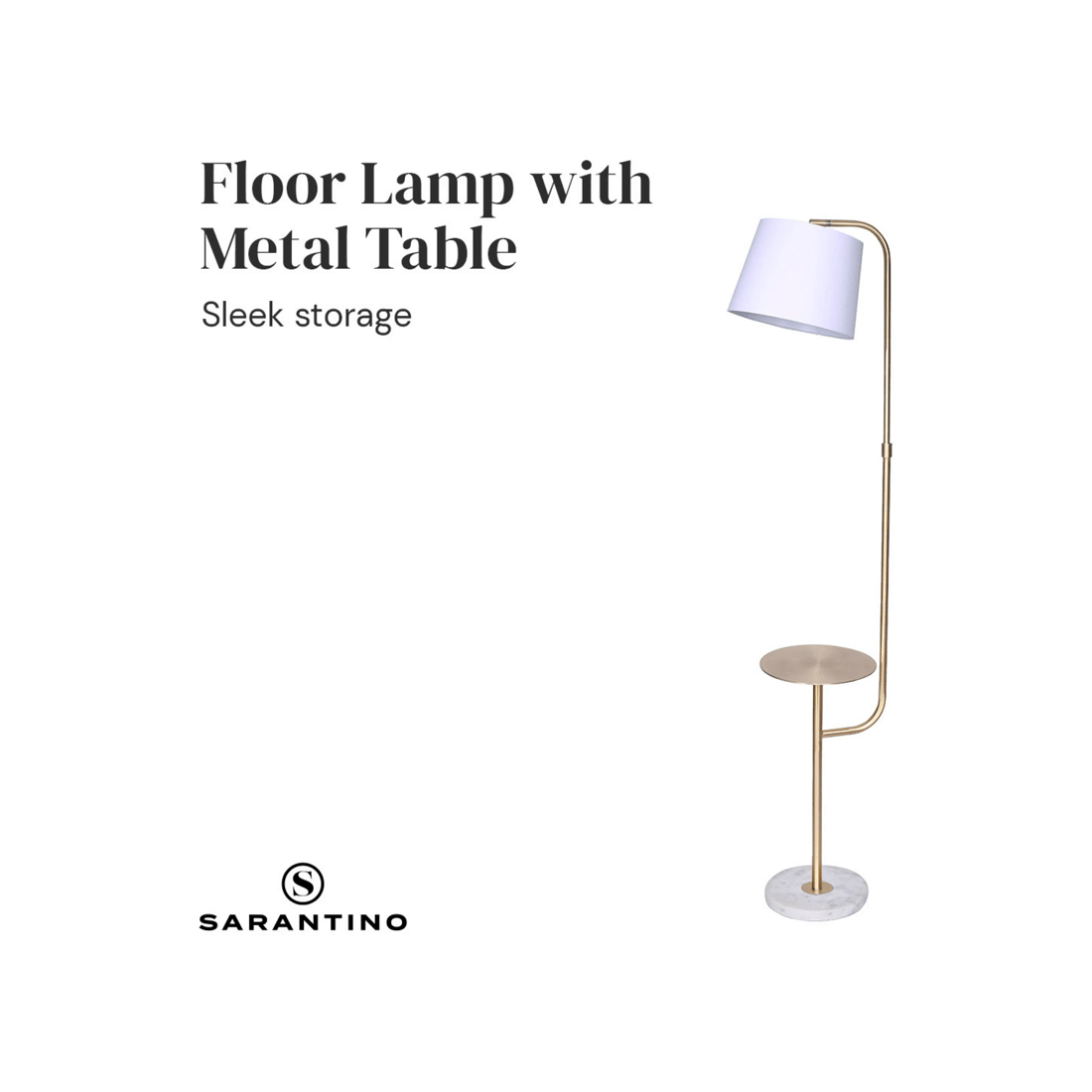 2 Sarantino Floor Lamp with Metal End Table, 2 of 7