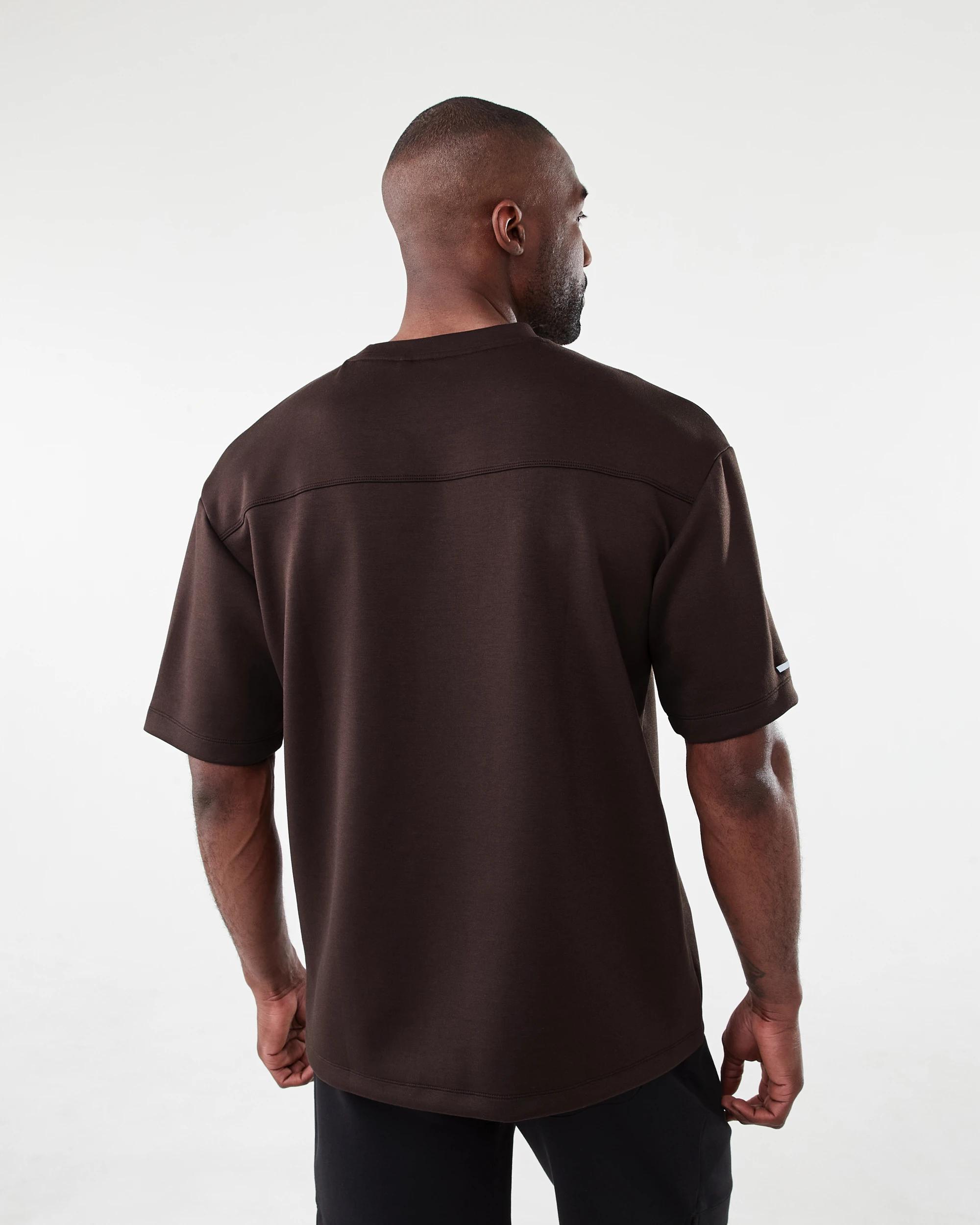 3 Active Mens Oversized Scuba T-shirt Brn Maogny, 3 of 6