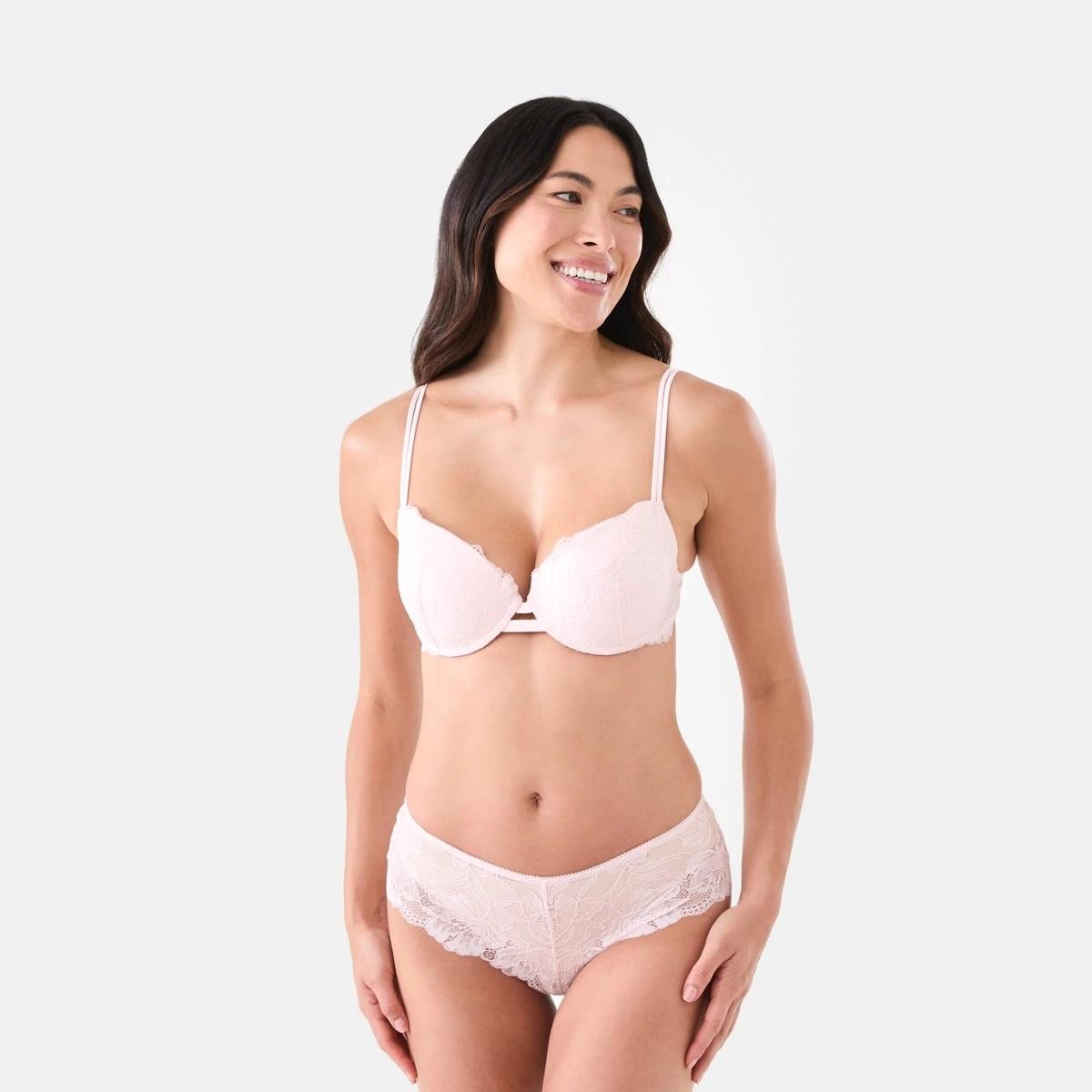 4 Co-ordinated Bloom Lace Briefs Pink Chalk, 4 of 4