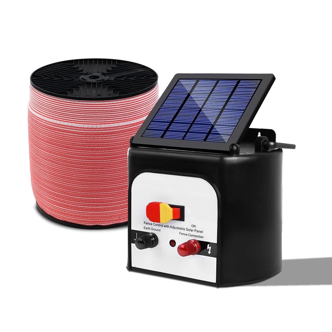 1 Giantz Fence Energiser 8KM Solar Powered Electric 1200M Poly Tape - Multi, 1 of 7