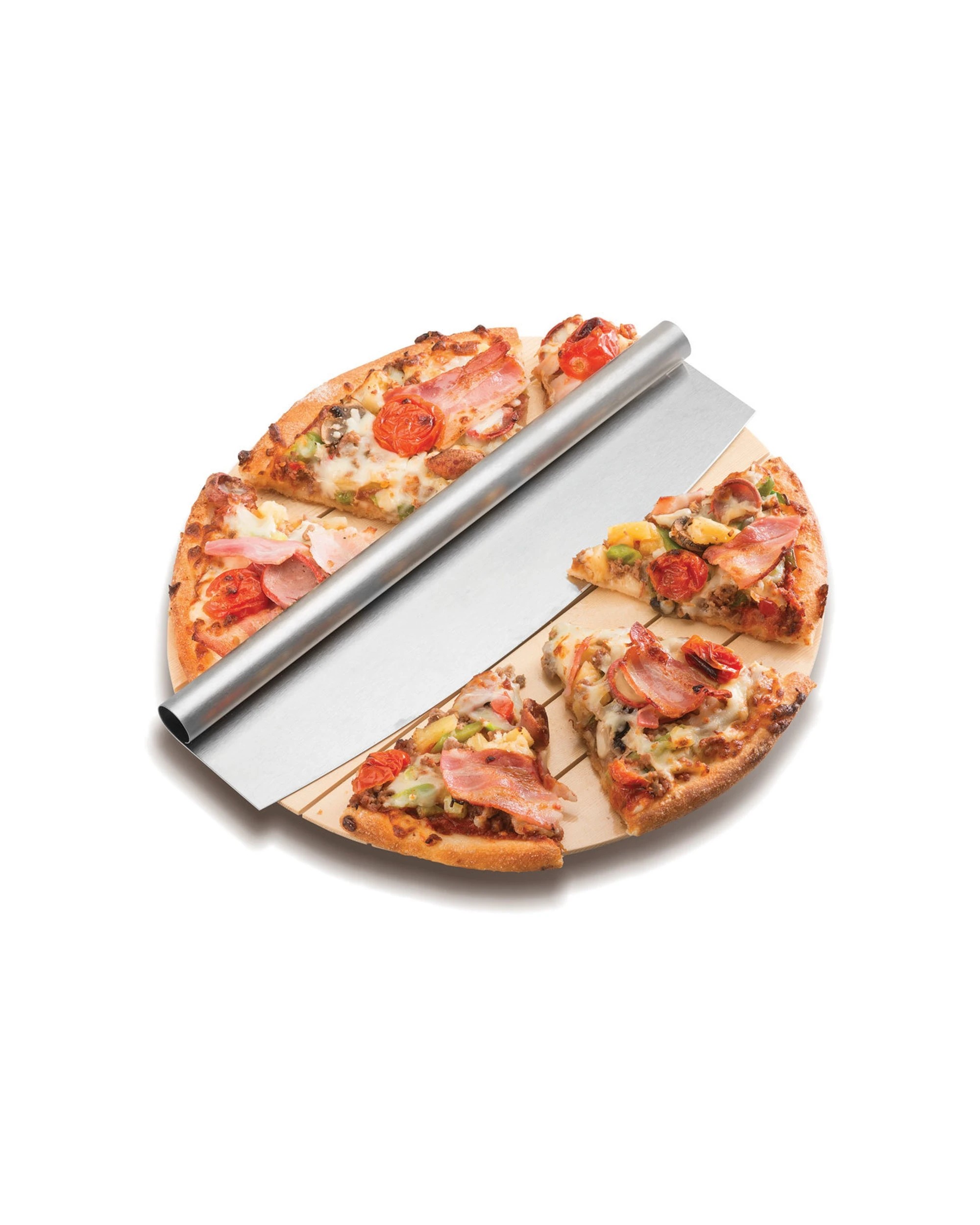 2 Avanti Mezzaluna Pizza Slicer 35cm Stainless Steel Durable Dishwasher Safe - Silver, 2 of 2