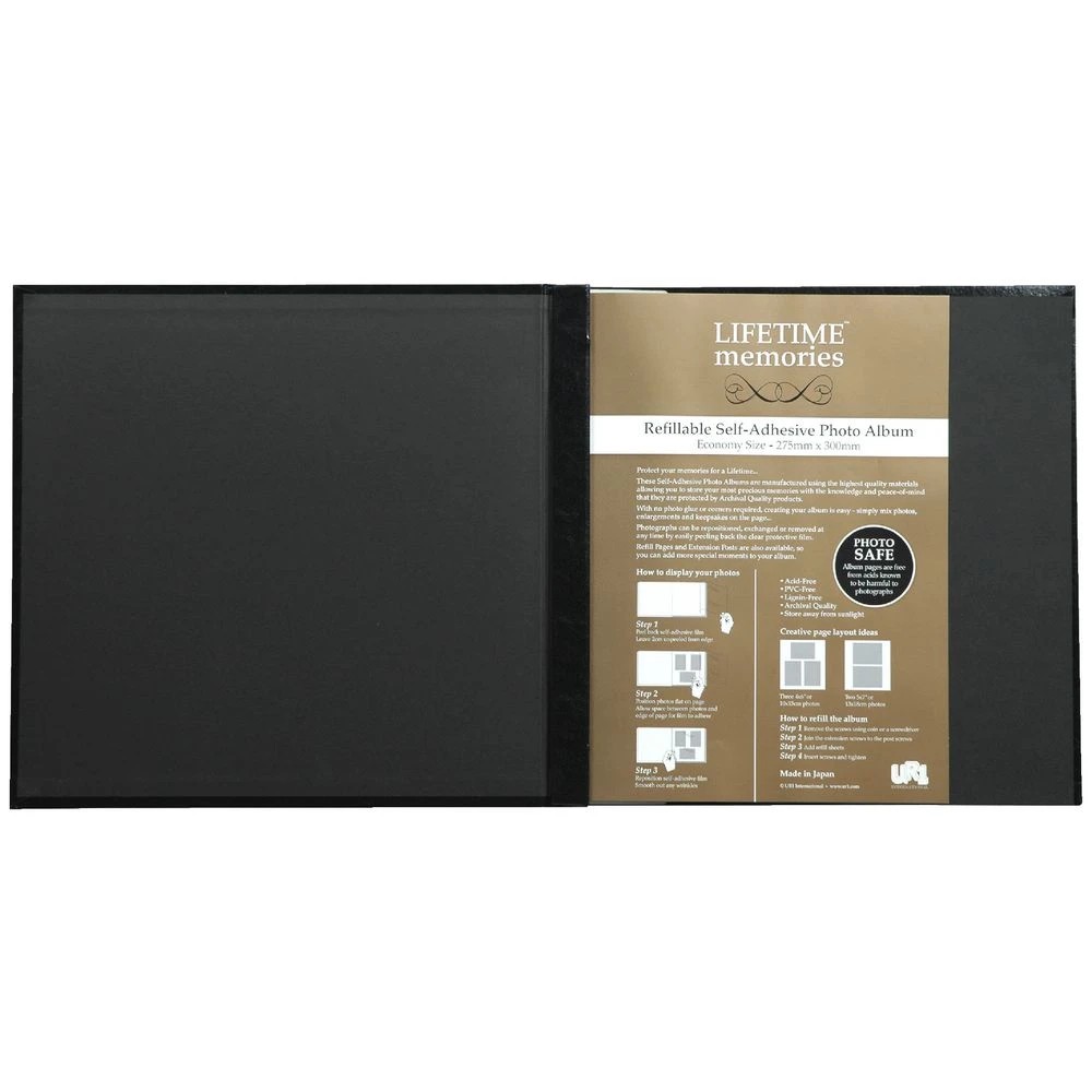 6 NCL Self Adhesive Economy Album Plain Black, 6 of 8