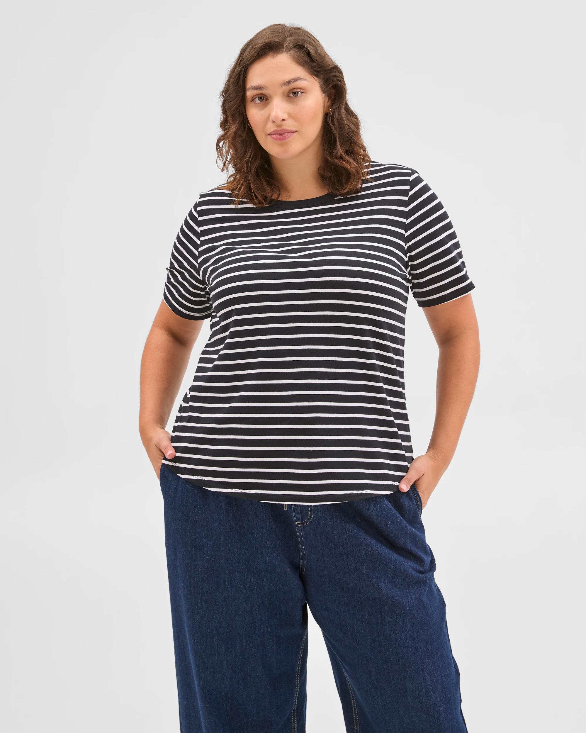 2 Target Curve Plus Size Australian Cotton T-Shirt STRIPE, 2 of 6